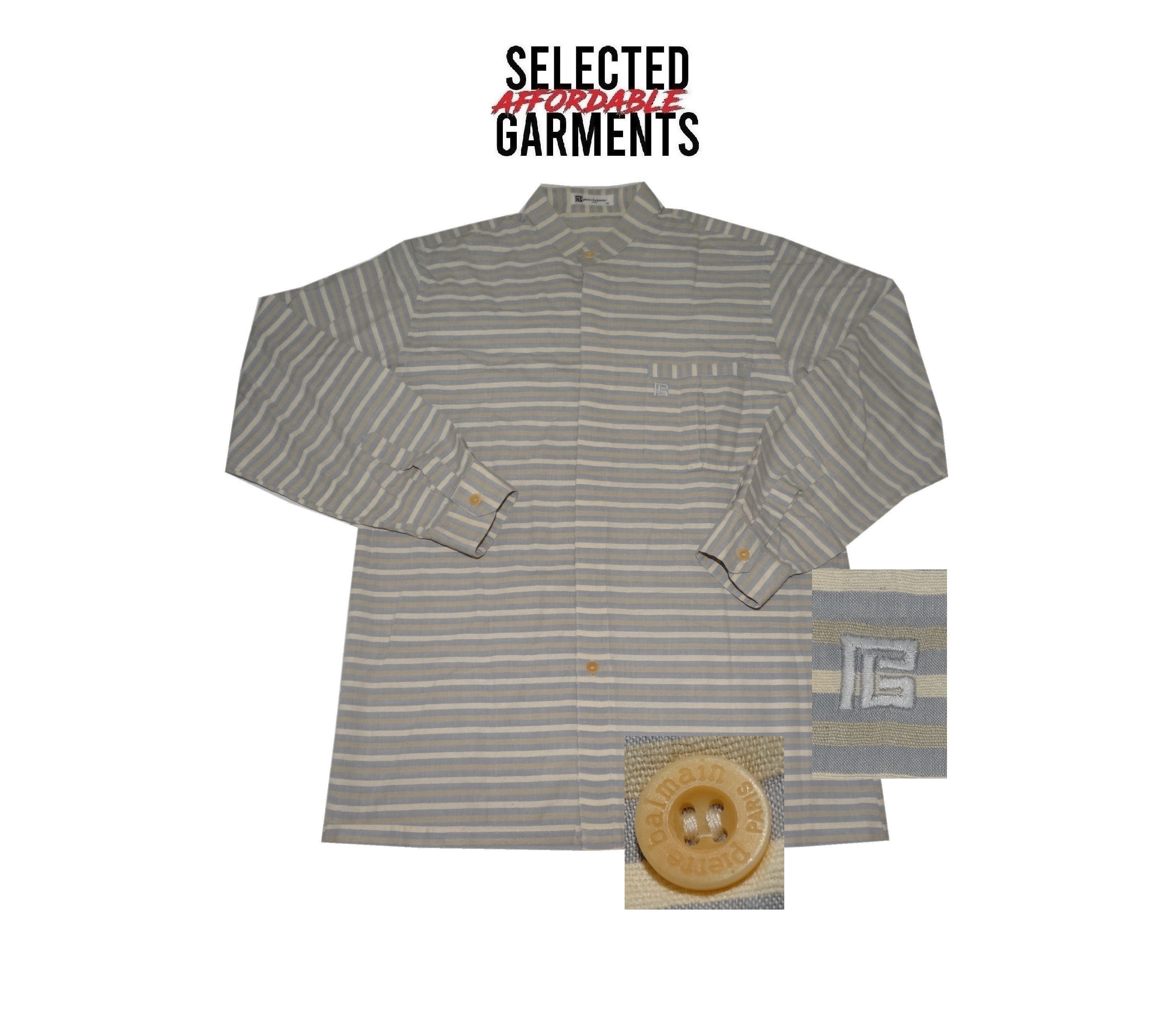 Balmain × Pierre Balmain U11 Balmain vintage mao neck pocket shirt Stripes striped Size US M / EU 48-50 / 2 - 1 Thumbnail