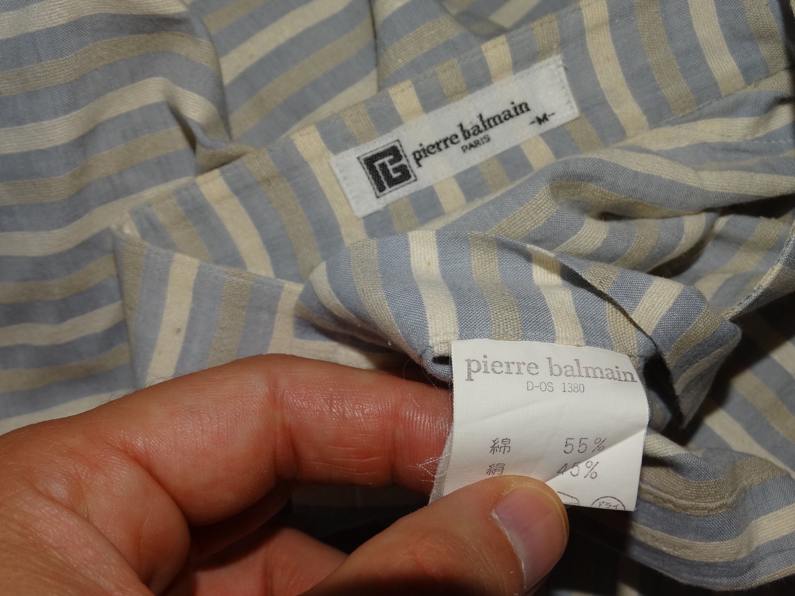 Balmain × Pierre Balmain U11 Balmain vintage mao neck pocket shirt Stripes striped Size US M / EU 48-50 / 2 - 5 Thumbnail