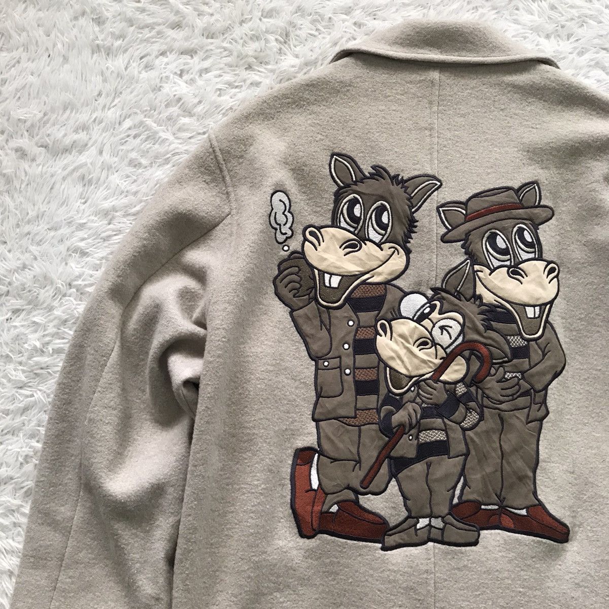 Japanese Brand 💥Nice Embroidered Pufla Mingo Wool Coat Jacket Size US L / EU 52-54 / 3 - 16 Thumbnail