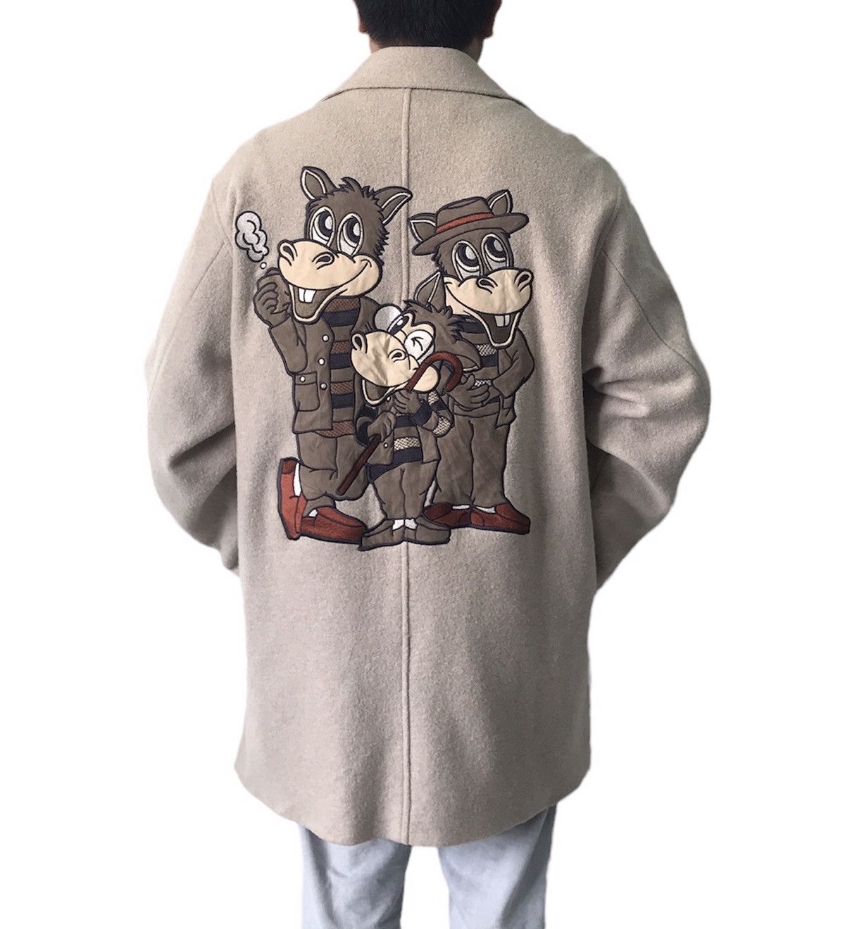 Japanese Brand 💥Nice Embroidered Pufla Mingo Wool Coat Jacket Size US L / EU 52-54 / 3 - 2 Thumbnail