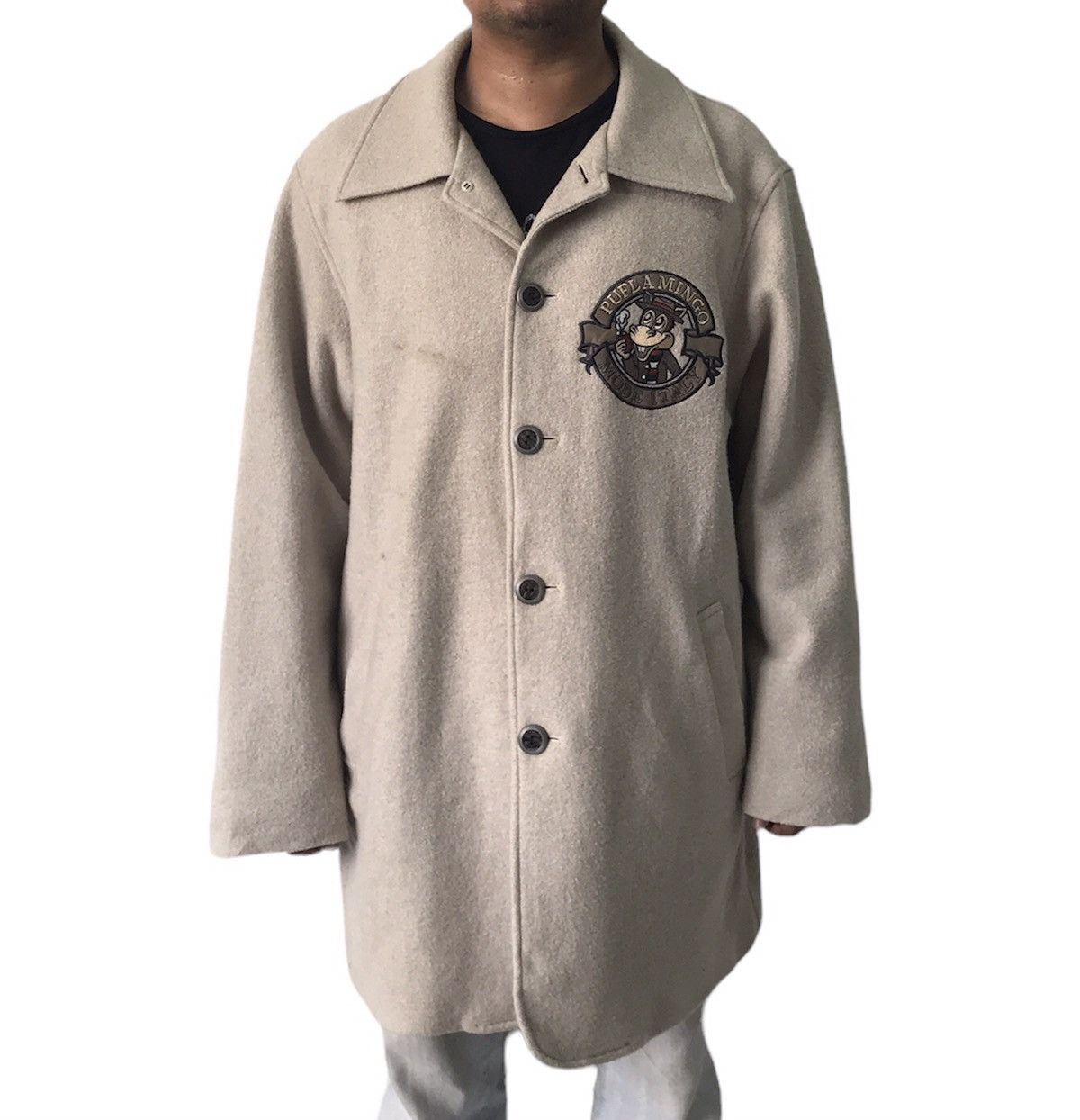 Japanese Brand 💥Nice Embroidered Pufla Mingo Wool Coat Jacket Size US L / EU 52-54 / 3 - 3 Thumbnail