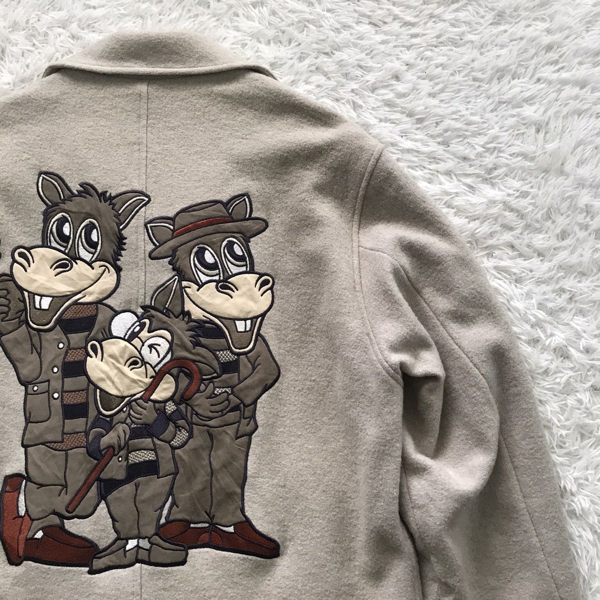 Japanese Brand 💥Nice Embroidered Pufla Mingo Wool Coat Jacket Size US L / EU 52-54 / 3 - 15 Thumbnail