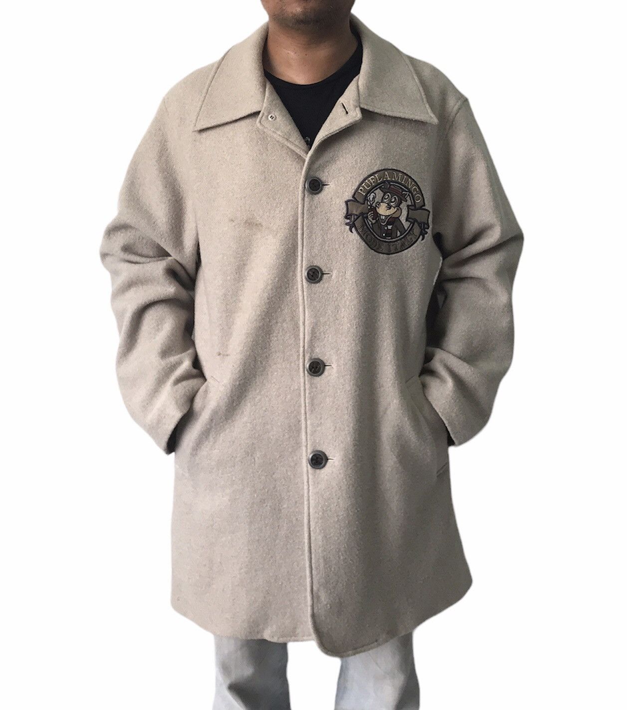 Japanese Brand 💥Nice Embroidered Pufla Mingo Wool Coat Jacket Size US L / EU 52-54 / 3 - 4 Thumbnail