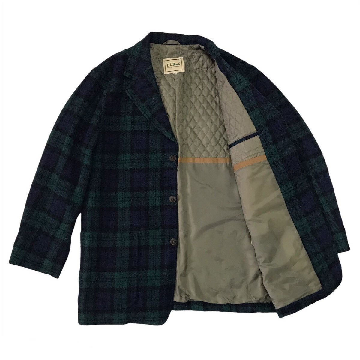 L.L. Bean Vtg LLBean Checkered Wool Jacket Size US L / EU 52-54 / 3 - 3 Thumbnail