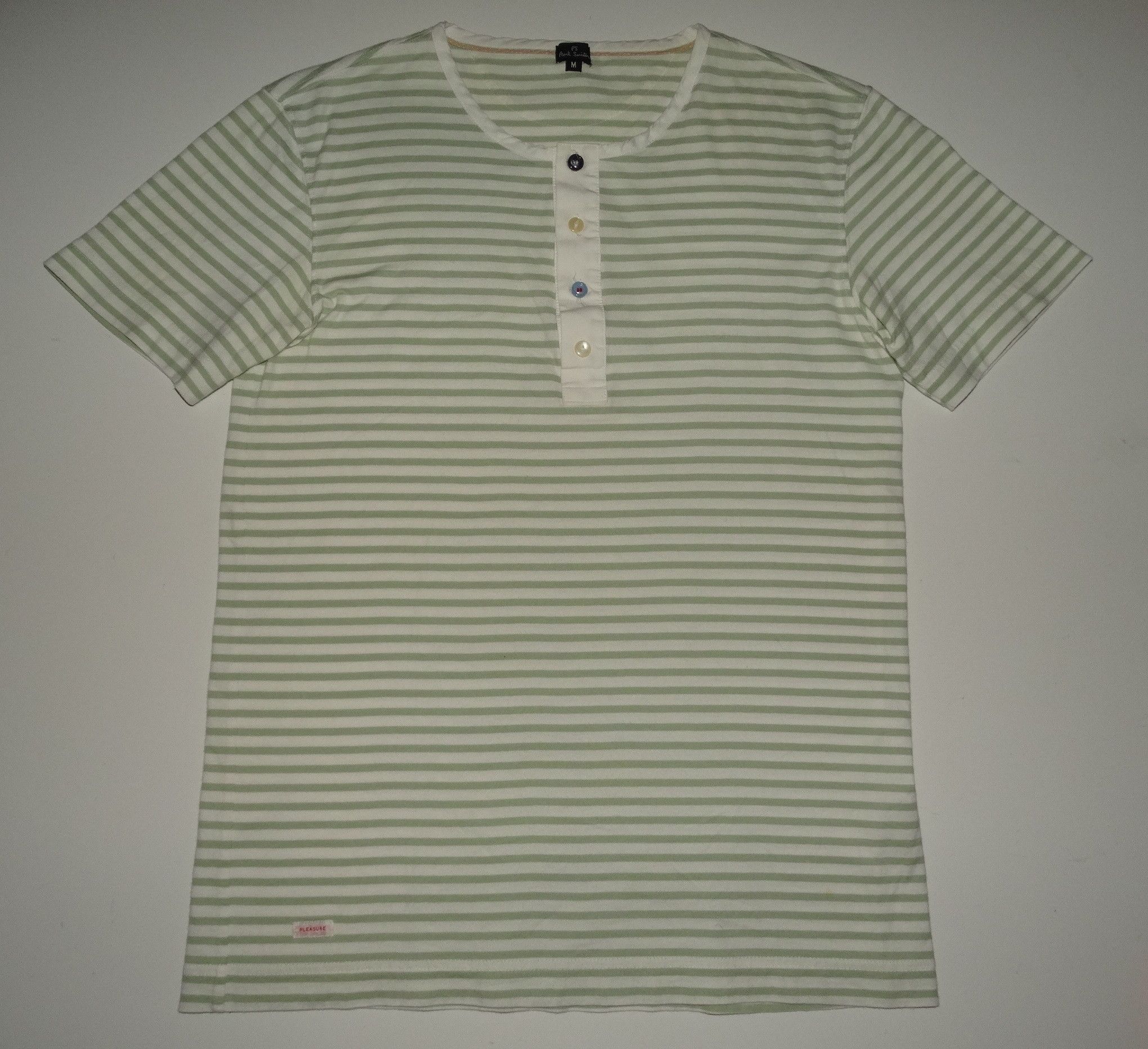 Paul Smith × Paul Smith Red Ear W37 P Smith buttons neck stripped button tee cotton S/M Size US M / EU 48-50 / 2 - 2 Thumbnail
