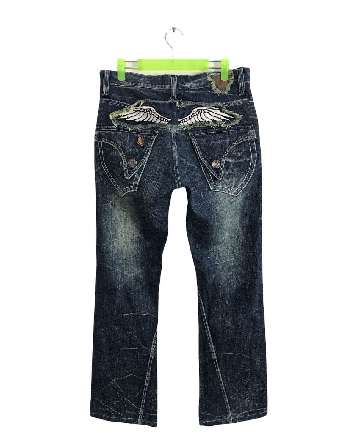 Japanese Brand × Vintage Vtg Denim Erchange Wings Logo Distressed Design Size US 32 / EU 48 - 2 Thumbnail