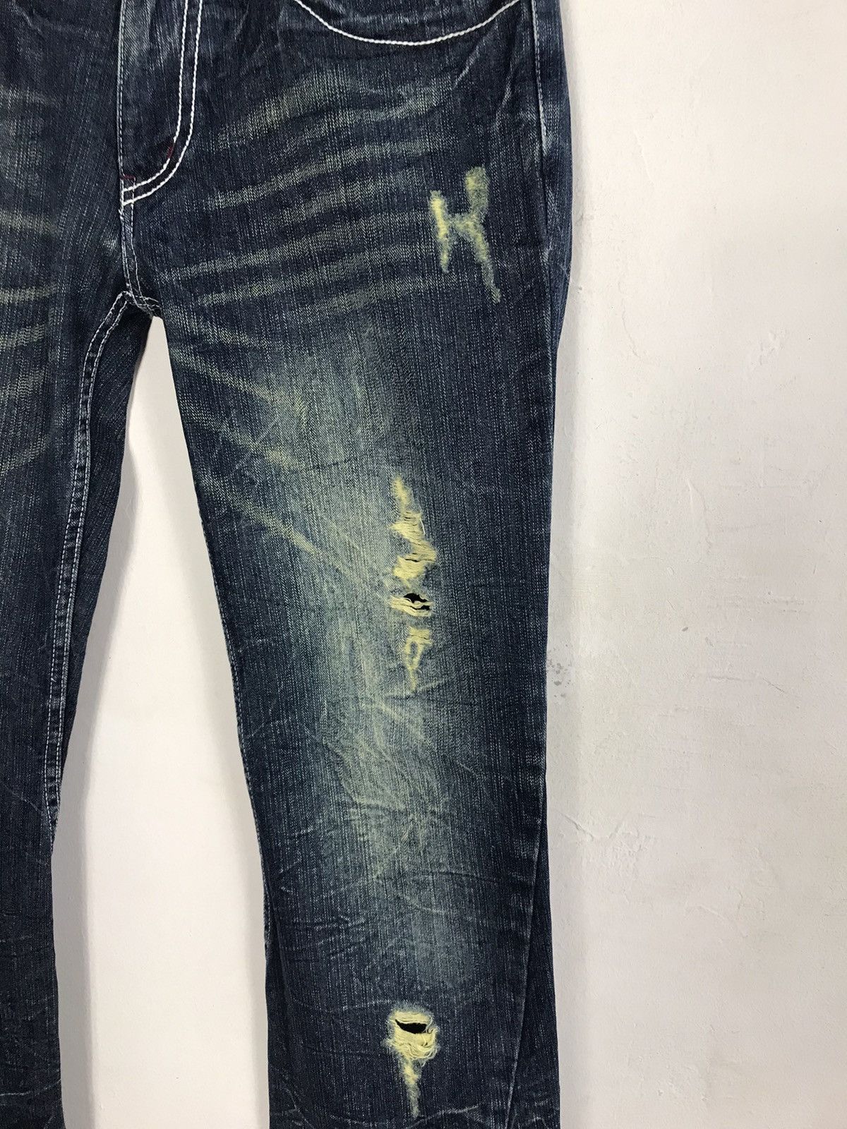 Japanese Brand × Vintage Vtg Denim Erchange Wings Logo Distressed Design Size US 32 / EU 48 - 4 Thumbnail