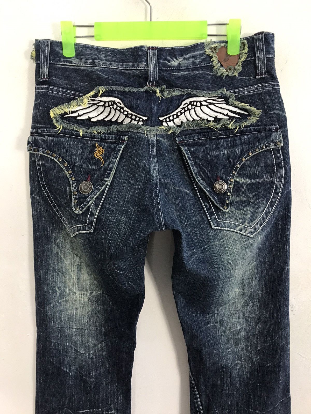 Japanese Brand × Vintage Vtg Denim Erchange Wings Logo Distressed Design Size US 32 / EU 48 - 10 Thumbnail