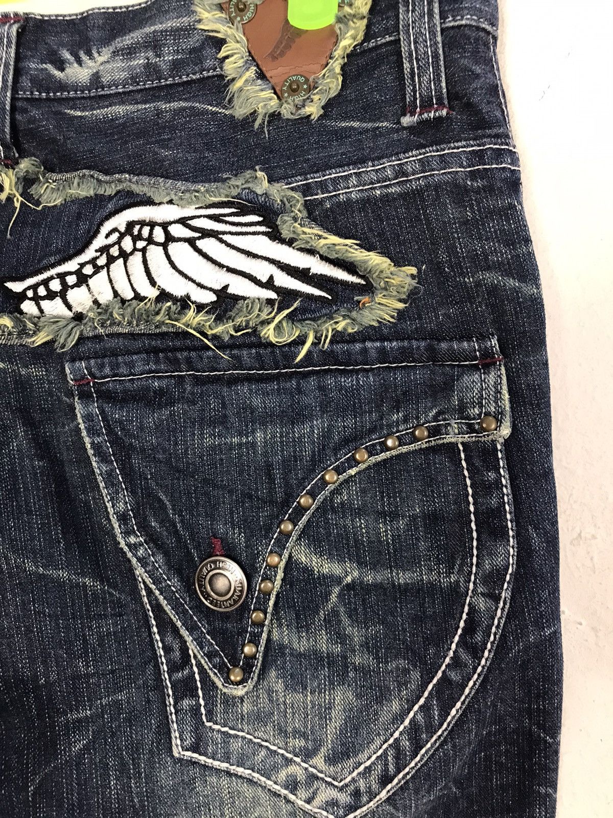 Japanese Brand × Vintage Vtg Denim Erchange Wings Logo Distressed Design Size US 32 / EU 48 - 12 Thumbnail