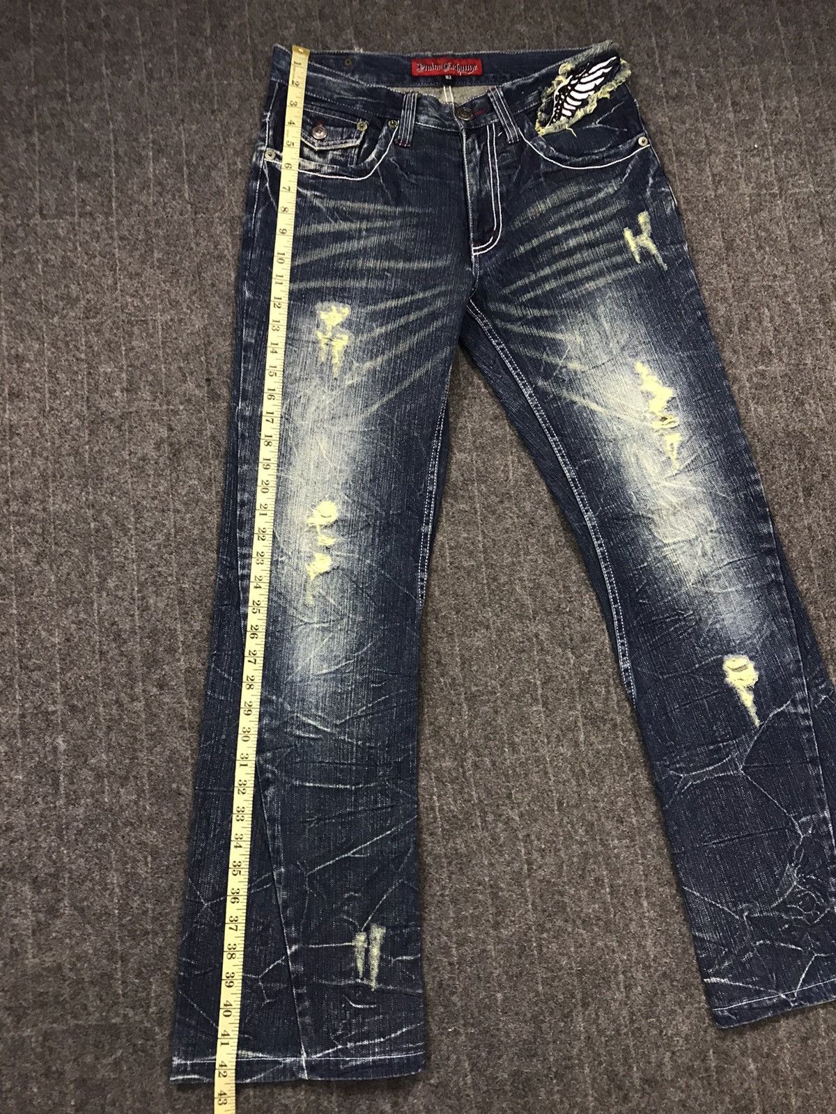 Japanese Brand × Vintage Vtg Denim Erchange Wings Logo Distressed Design Size US 32 / EU 48 - 22 Thumbnail