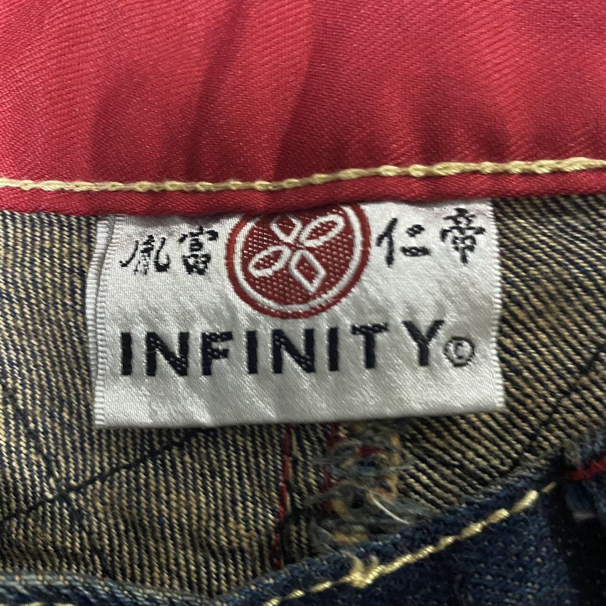 Karakuri Tamashii Japanese INFINITY Denim Embroidery Jeans Eagle Fly High Size US 33 - 17 Thumbnail