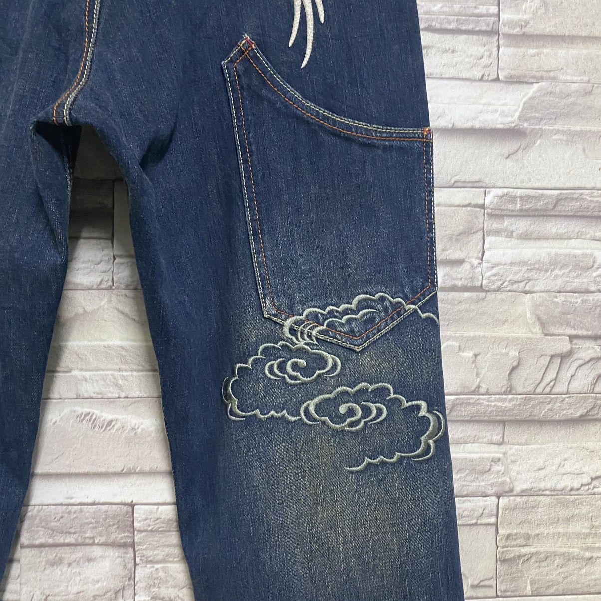 Karakuri Tamashii Japanese INFINITY Denim Embroidery Jeans Eagle Fly High Size US 33 - 12 Thumbnail