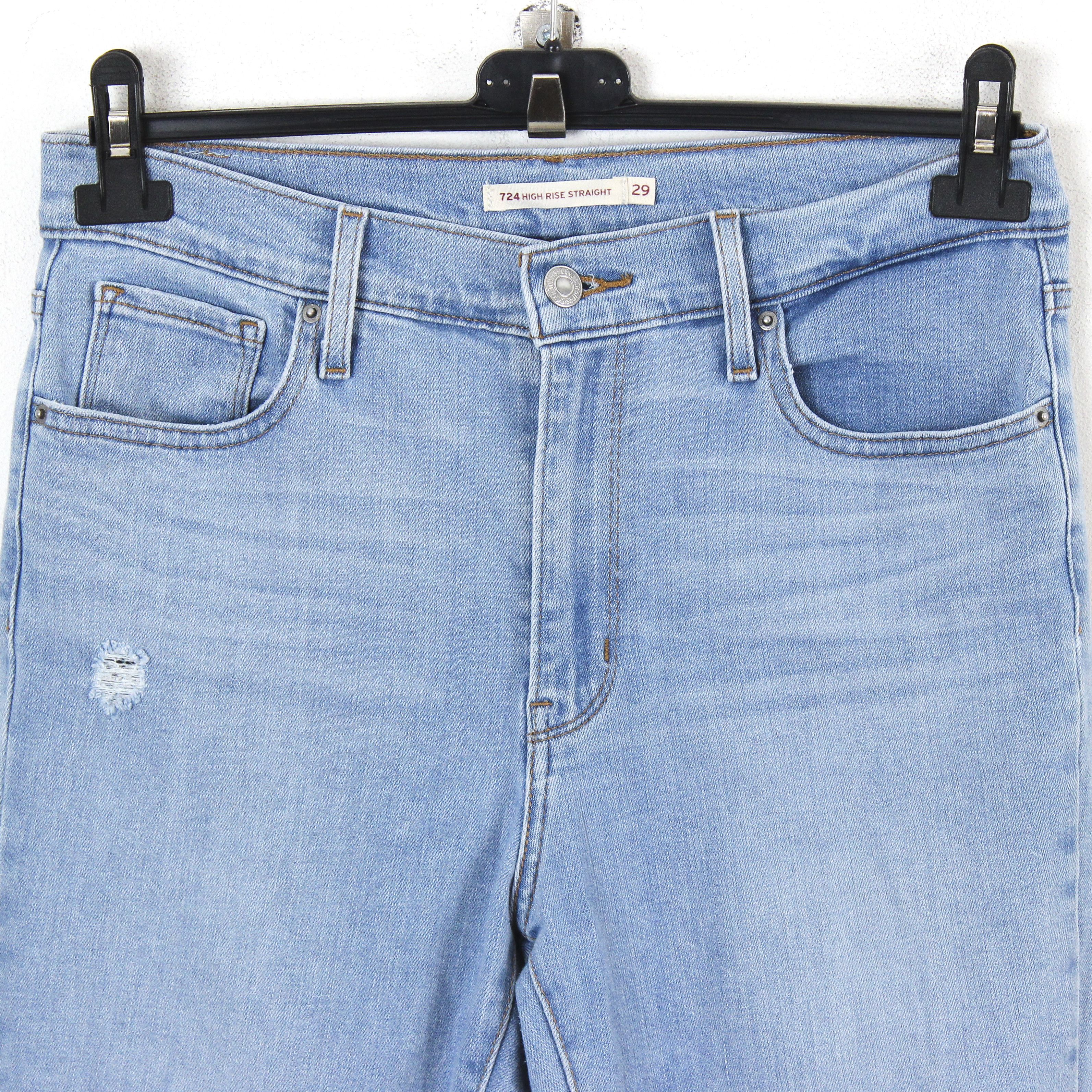 Levi's 724 W29 L30 High Rise Straight Jeans Denim Pants Trousers Size 29" - 3 Thumbnail