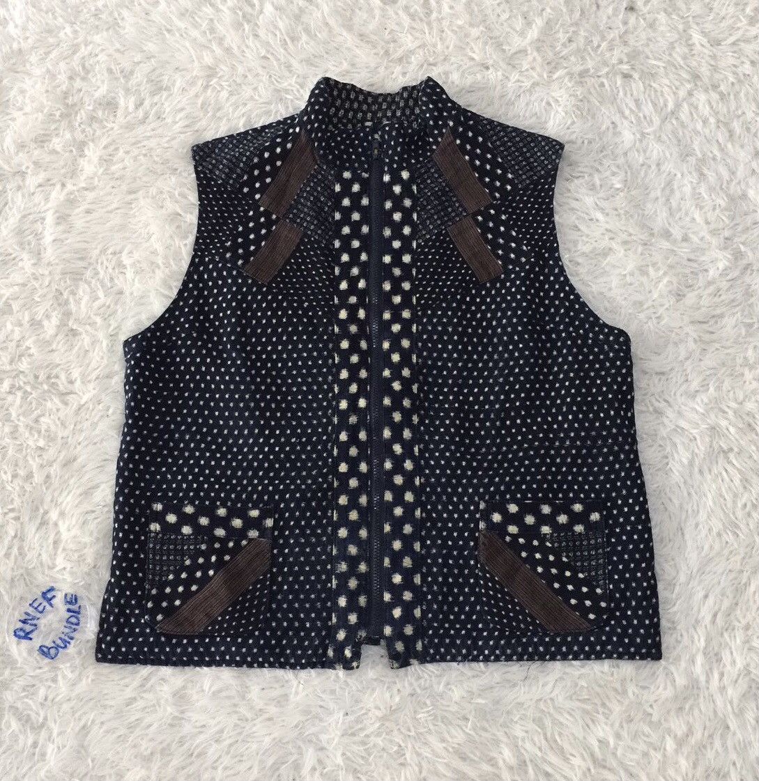 Japanese Brand Japanese styles sashiko boro noragi design patchwork vest Size US S / EU 44-46 / 1 - 1 Thumbnail