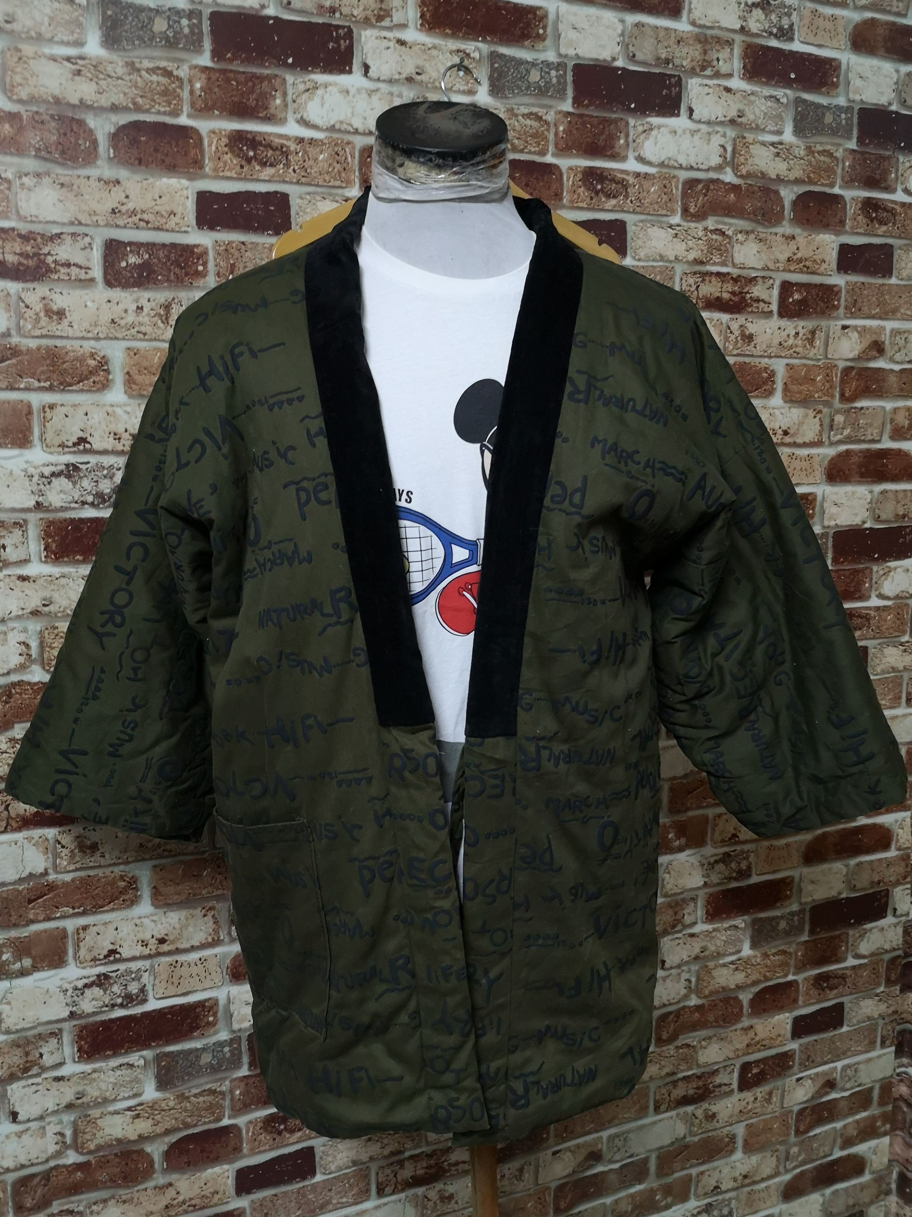 image of Komono Nice Design Jacket Like Kimono Design in Midnight Gree, Men's (Size Large)