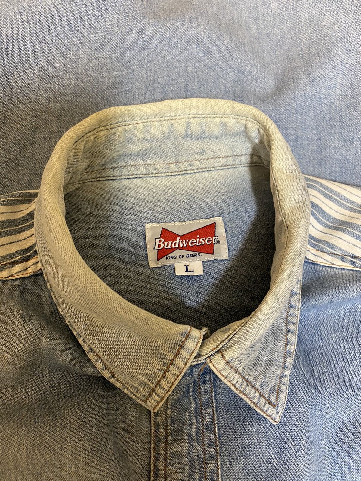 Budweiser × Vintage Vintage Budweiser Denime Jacket Size US L / EU 52-54 / 3 - 7 Thumbnail