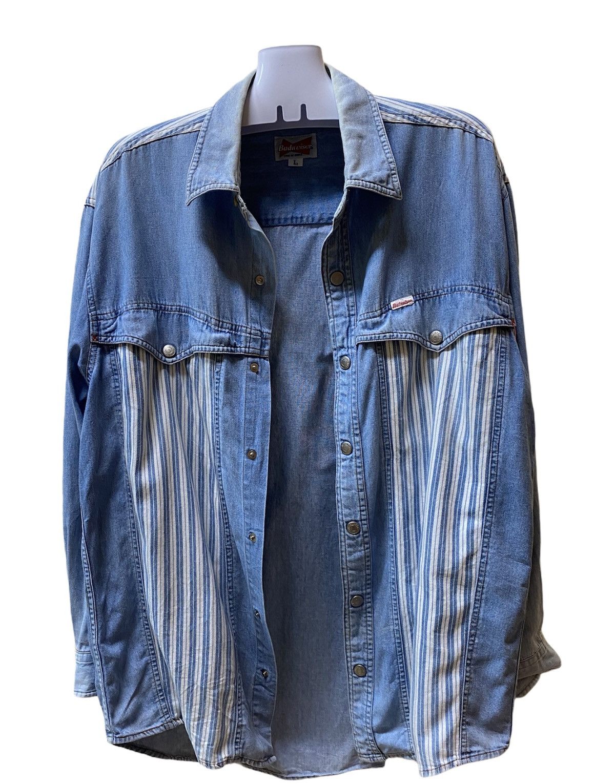Budweiser × Vintage Vintage Budweiser Denime Jacket Size US L / EU 52-54 / 3 - 4 Thumbnail