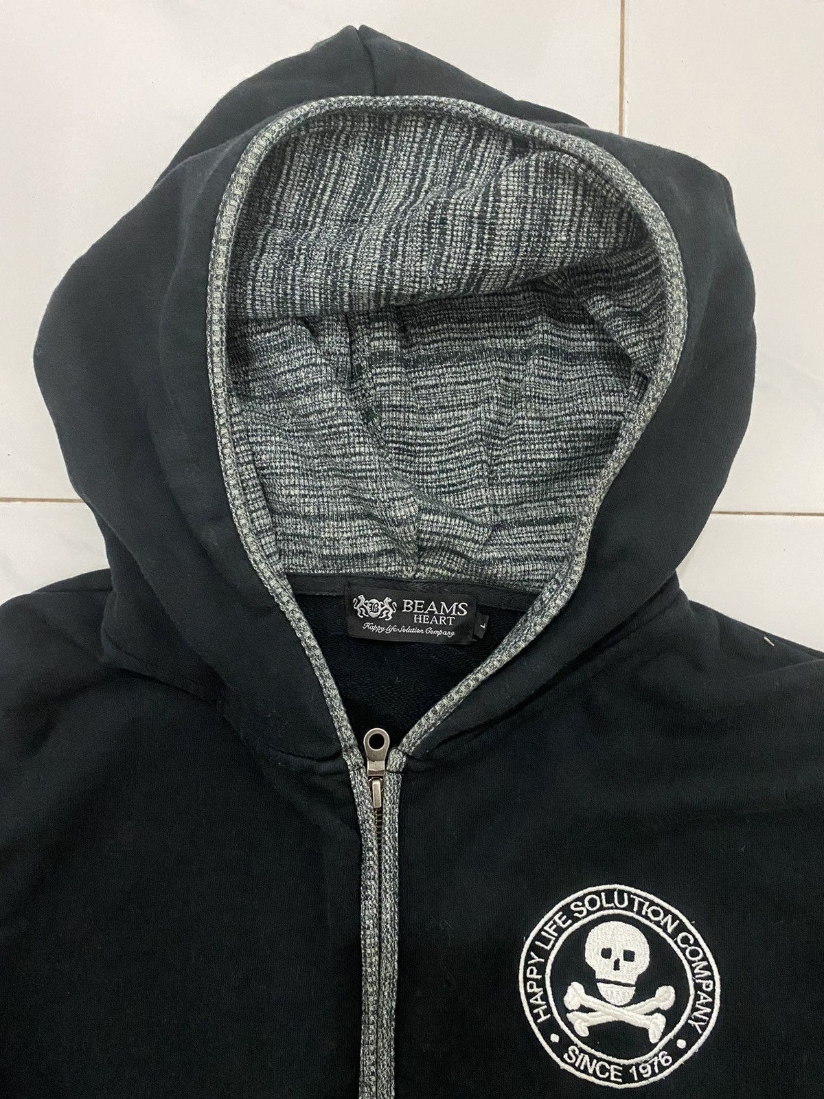 Beams Plus Distressed Skeleton Beams Hearts Zipper Hoodie Size US L / EU 52-54 / 3 - 6 Thumbnail