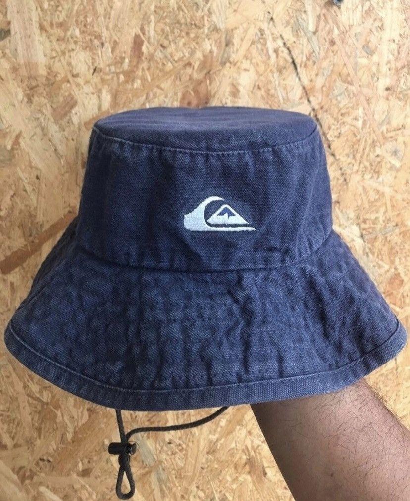 image of Made In USA x Quicksilver Vintage Quicksilver Classic Logo Outdoor Bucket Hat in Blue, Men's