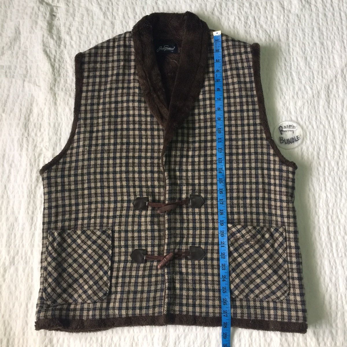 Japanese Brand Rare nova checked vest fleece inside Size US M / EU 48-50 / 2 - 16 Thumbnail