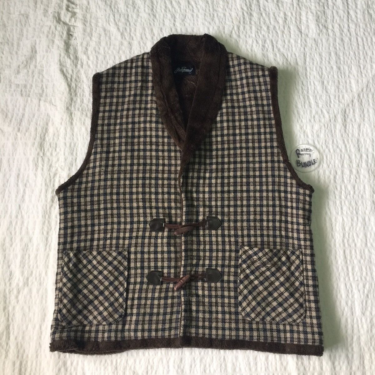 Japanese Brand Rare nova checked vest fleece inside Size US M / EU 48-50 / 2 - 17 Thumbnail
