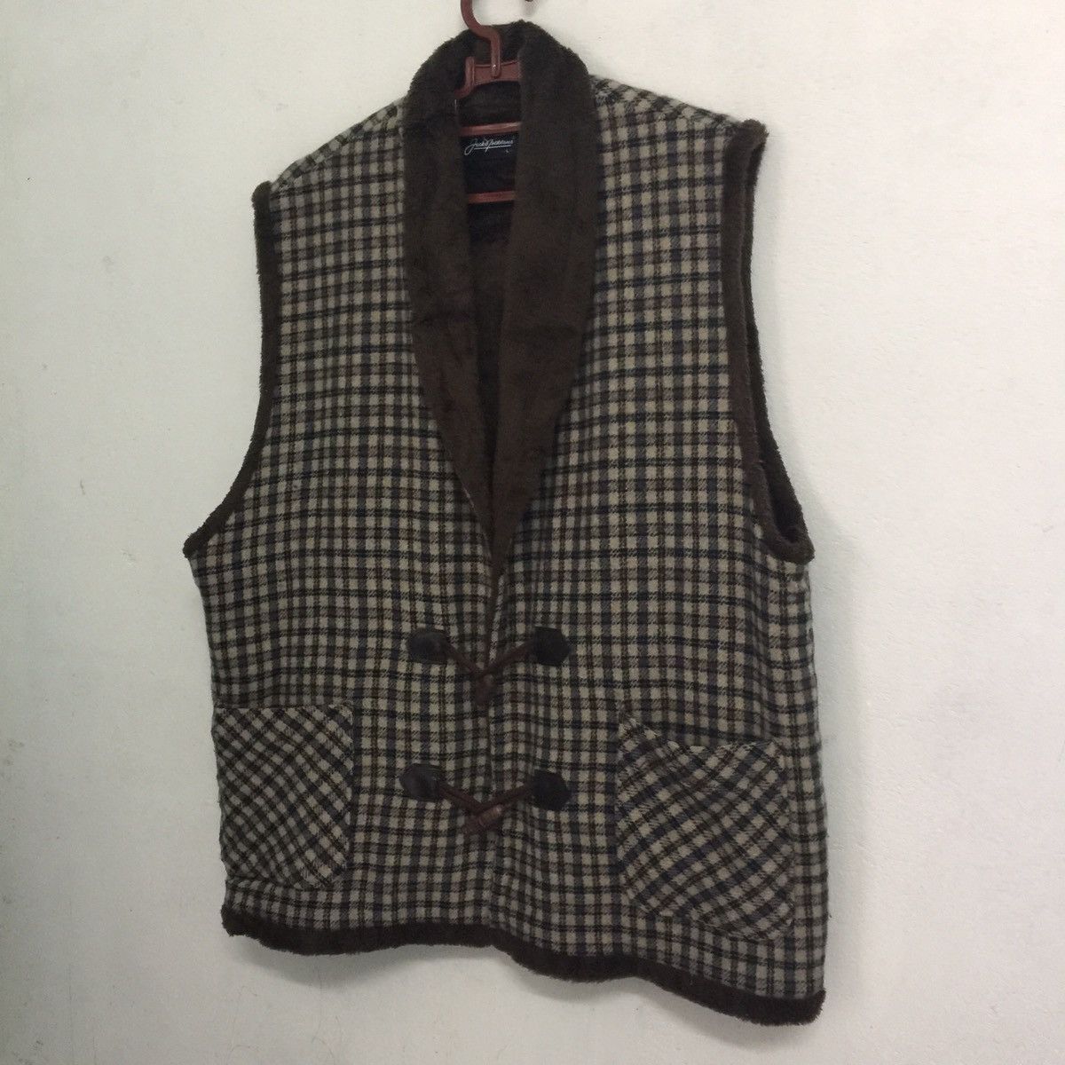 Japanese Brand Rare nova checked vest fleece inside Size US M / EU 48-50 / 2 - 2 Thumbnail