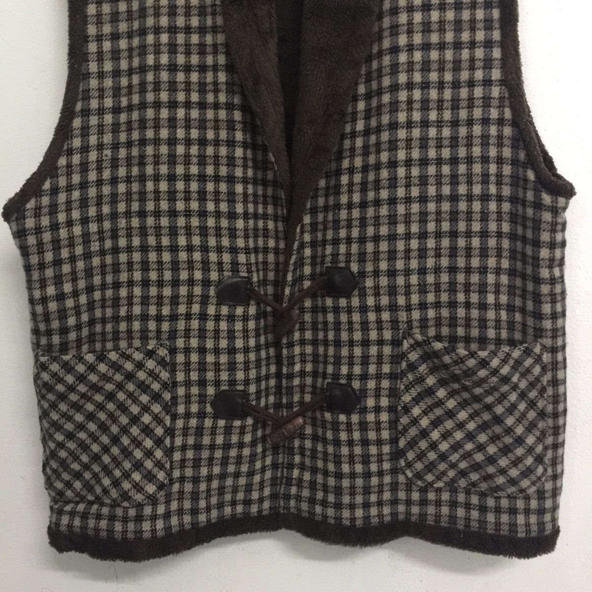 Japanese Brand Rare nova checked vest fleece inside Size US M / EU 48-50 / 2 - 5 Thumbnail