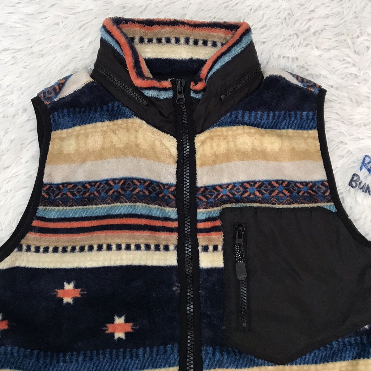Japanese Brand Multicolor Nice Design Fleece Vest Rare Size US M / EU 48-50 / 2 - 2 Thumbnail