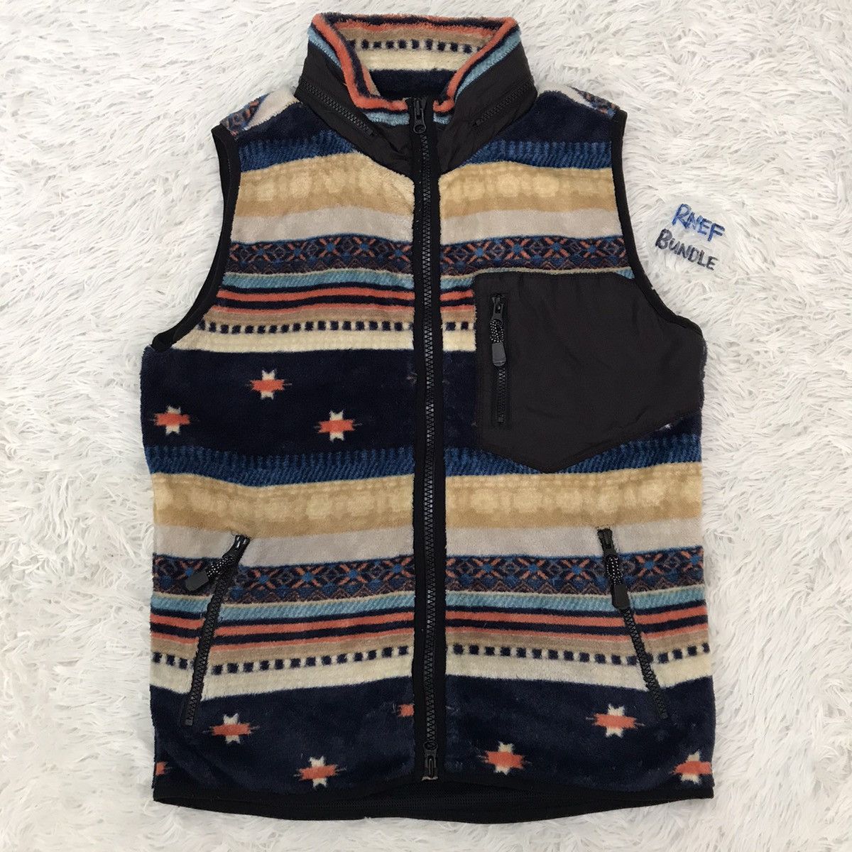 Japanese Brand Multicolor Nice Design Fleece Vest Rare Size US M / EU 48-50 / 2 - 1 Thumbnail