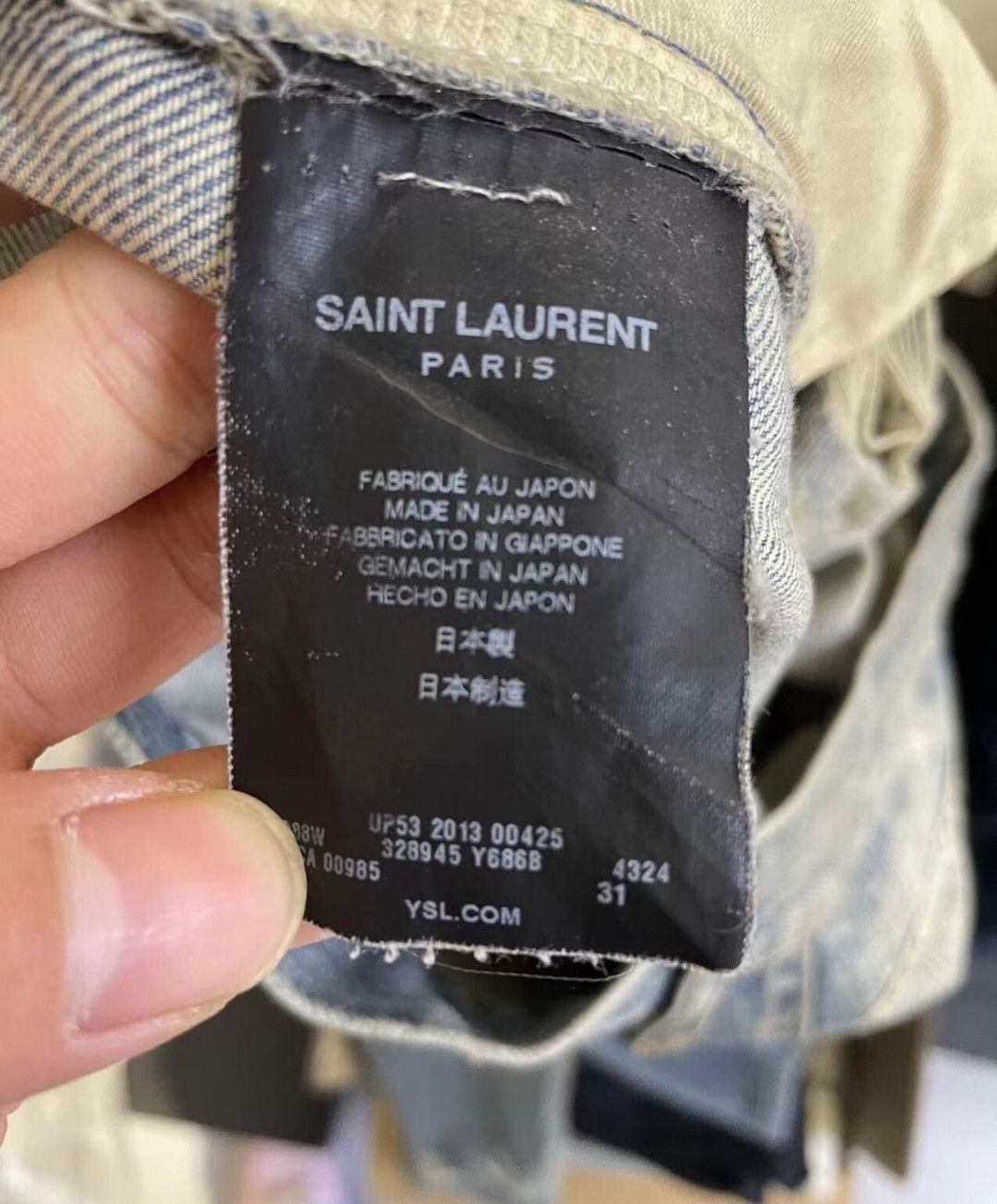 Saint Laurent Paris Saint Laurent Raglan wash destroyed blue jeans Size US 31 - 4 Thumbnail