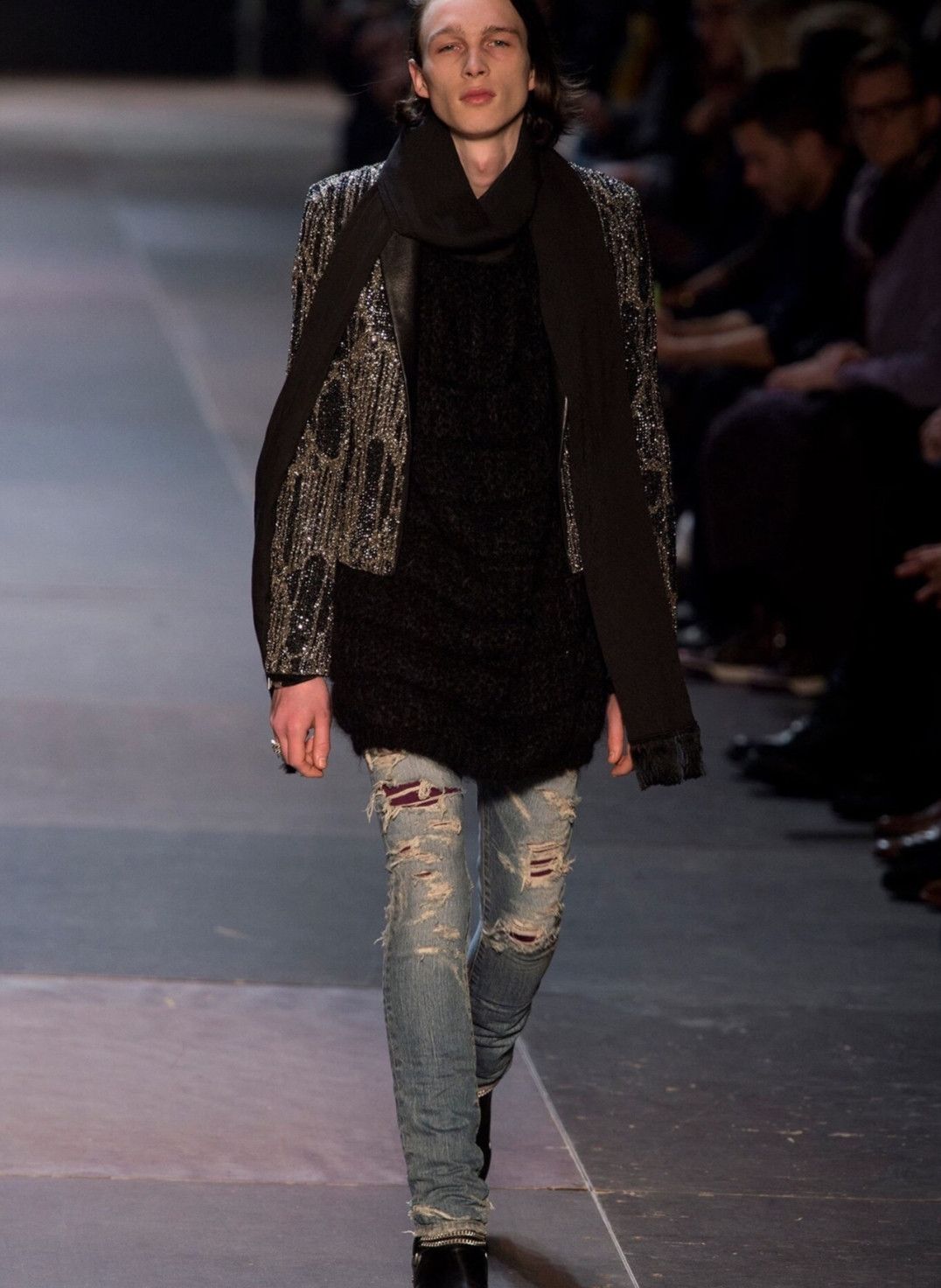 Saint Laurent Paris Saint Laurent Raglan wash destroyed blue jeans Size US 31 - 5 Thumbnail