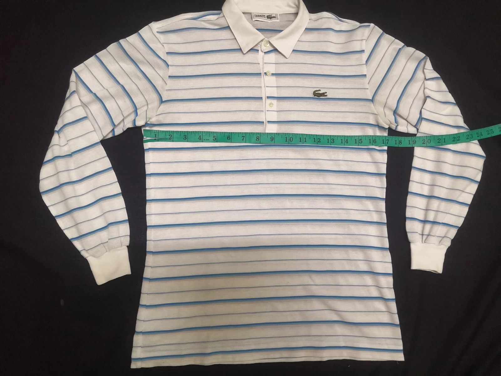 Lacoste Vintage Lacoste Polo Shirt Long Sleeve Striped White Size US XS / EU 42 / 0 - 5 Thumbnail