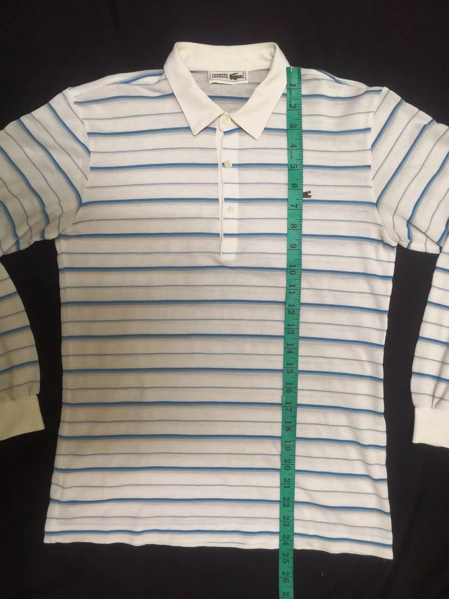Lacoste Vintage Lacoste Polo Shirt Long Sleeve Striped White Size US XS / EU 42 / 0 - 6 Thumbnail