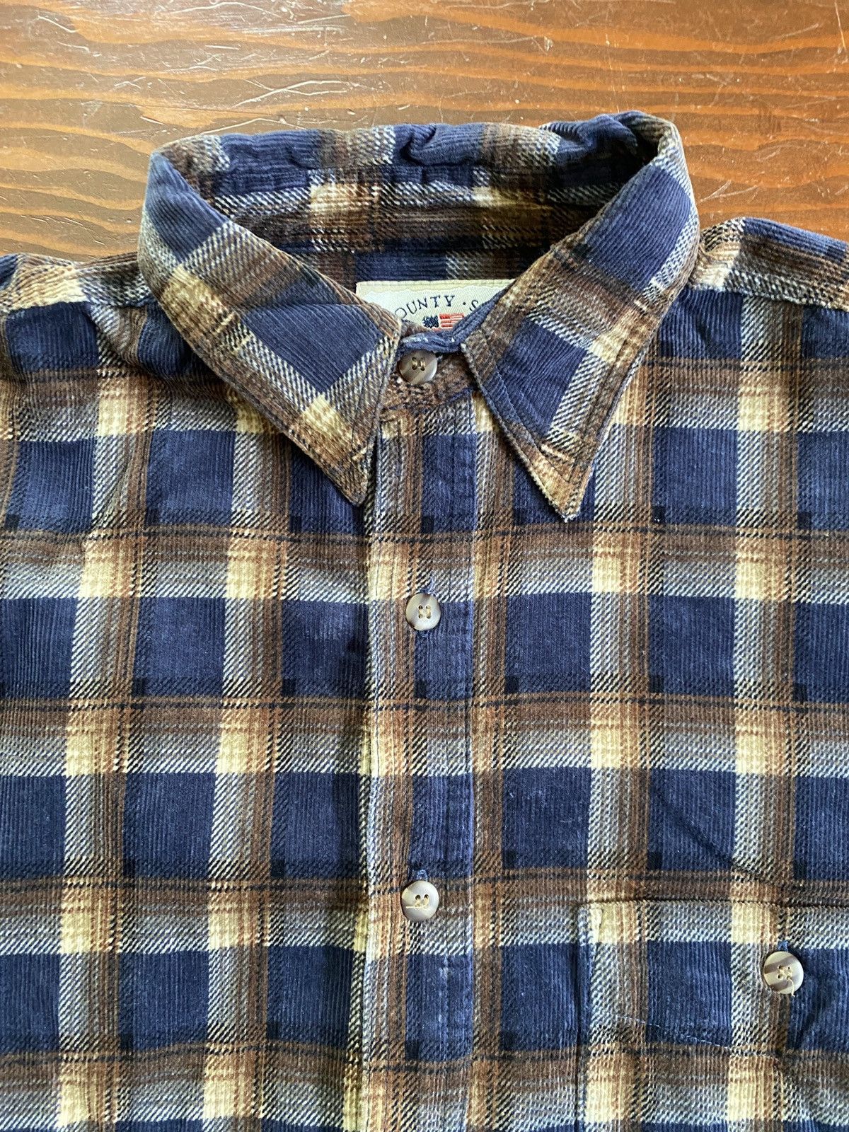 Vintage Vintage 90’s Thin Corduroy Plaid Long Sleeve Button Up Size US S / EU 44-46 / 1 - 3 Thumbnail
