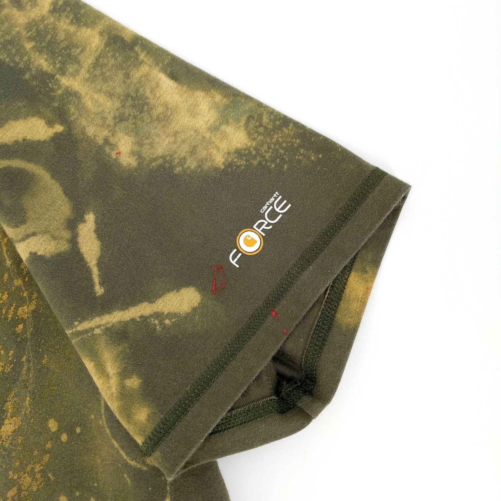 Carhartt Carhartt Custom Painted Bleached Tie Dye Heart T-Shirt Moss Size US L / EU 52-54 / 3 - 4 Thumbnail