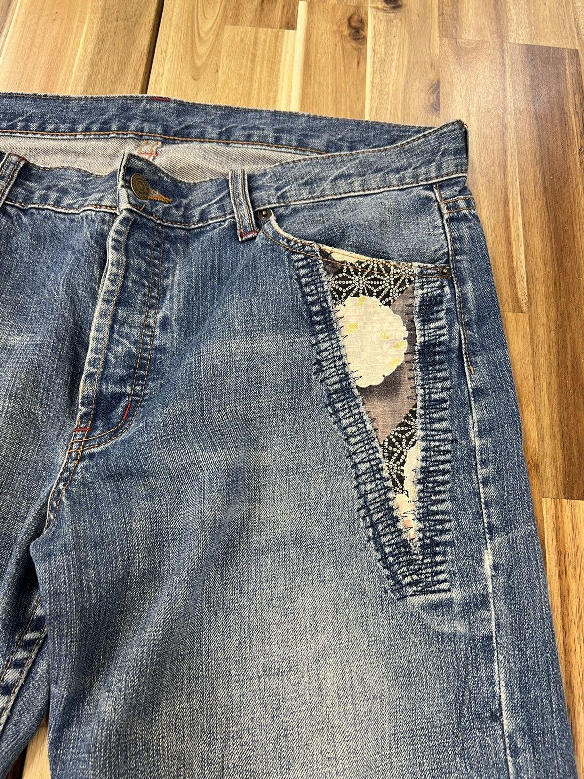 Japanese Brand Takeo Kikuchi Rare Boro Jeans Denim Size US 36 / EU 52 - 4 Thumbnail