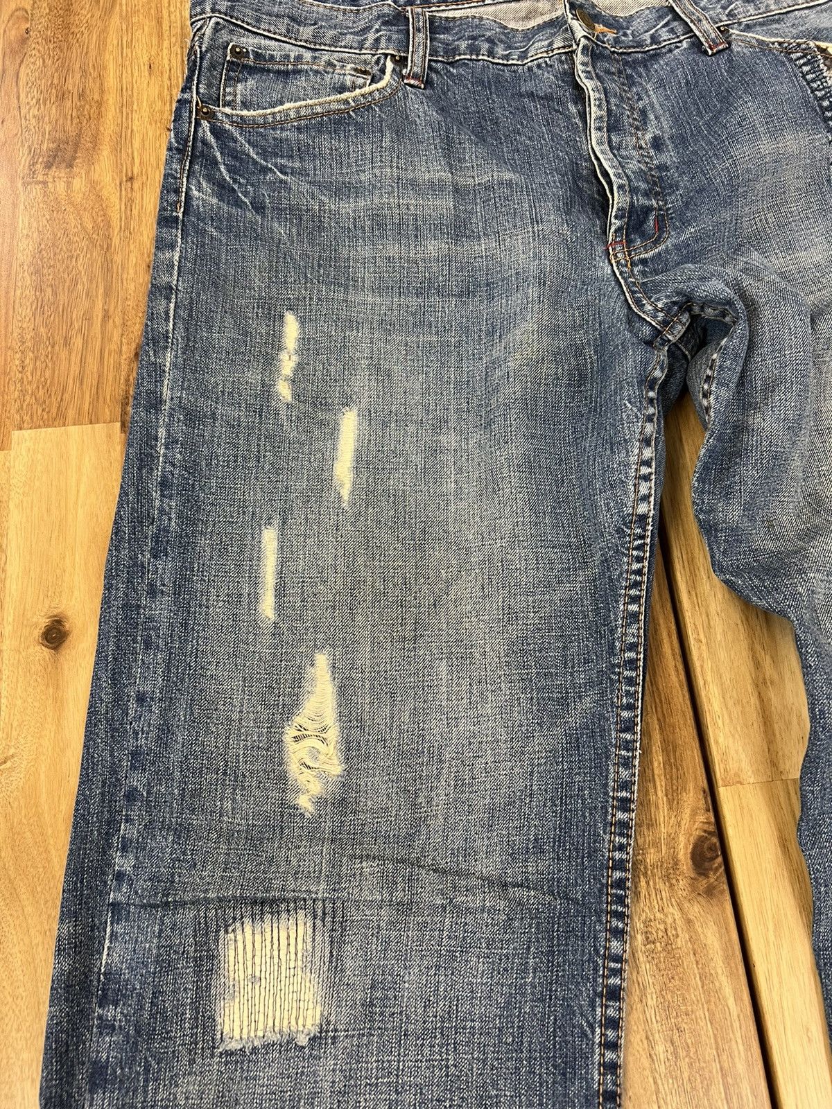 Japanese Brand Takeo Kikuchi Rare Boro Jeans Denim Size US 36 / EU 52 - 3 Thumbnail