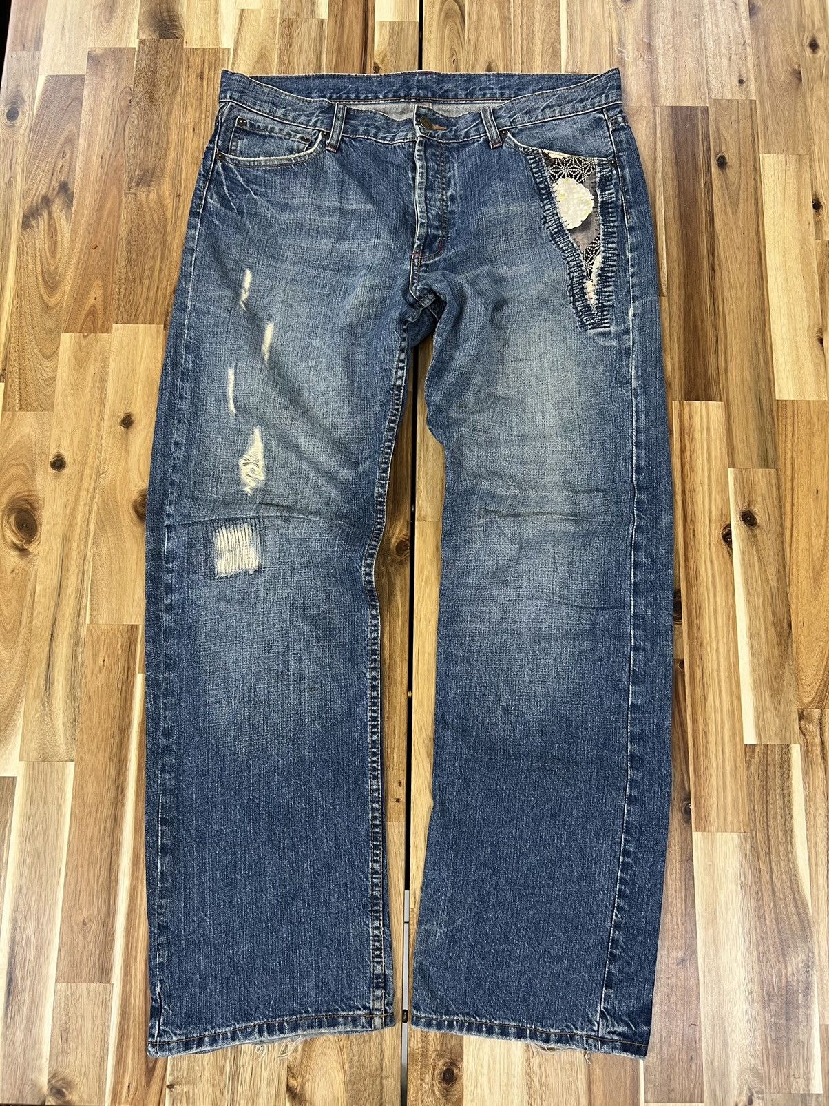 Japanese Brand Takeo Kikuchi Rare Boro Jeans Denim Size US 36 / EU 52 - 1 Thumbnail