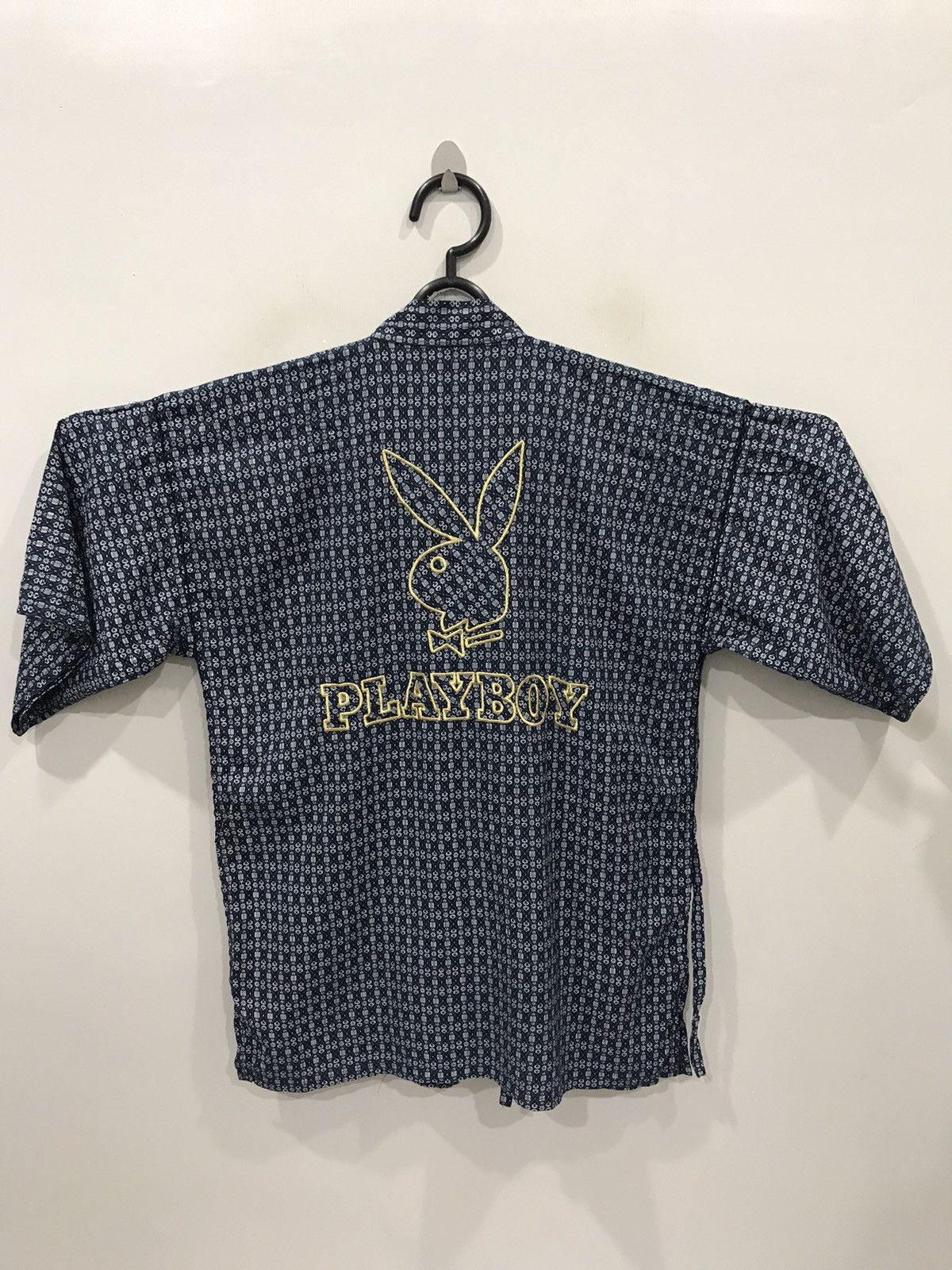 image of Very Playboy Full Spell Out Embroidery Logo Kimono, Men's (Size XL)