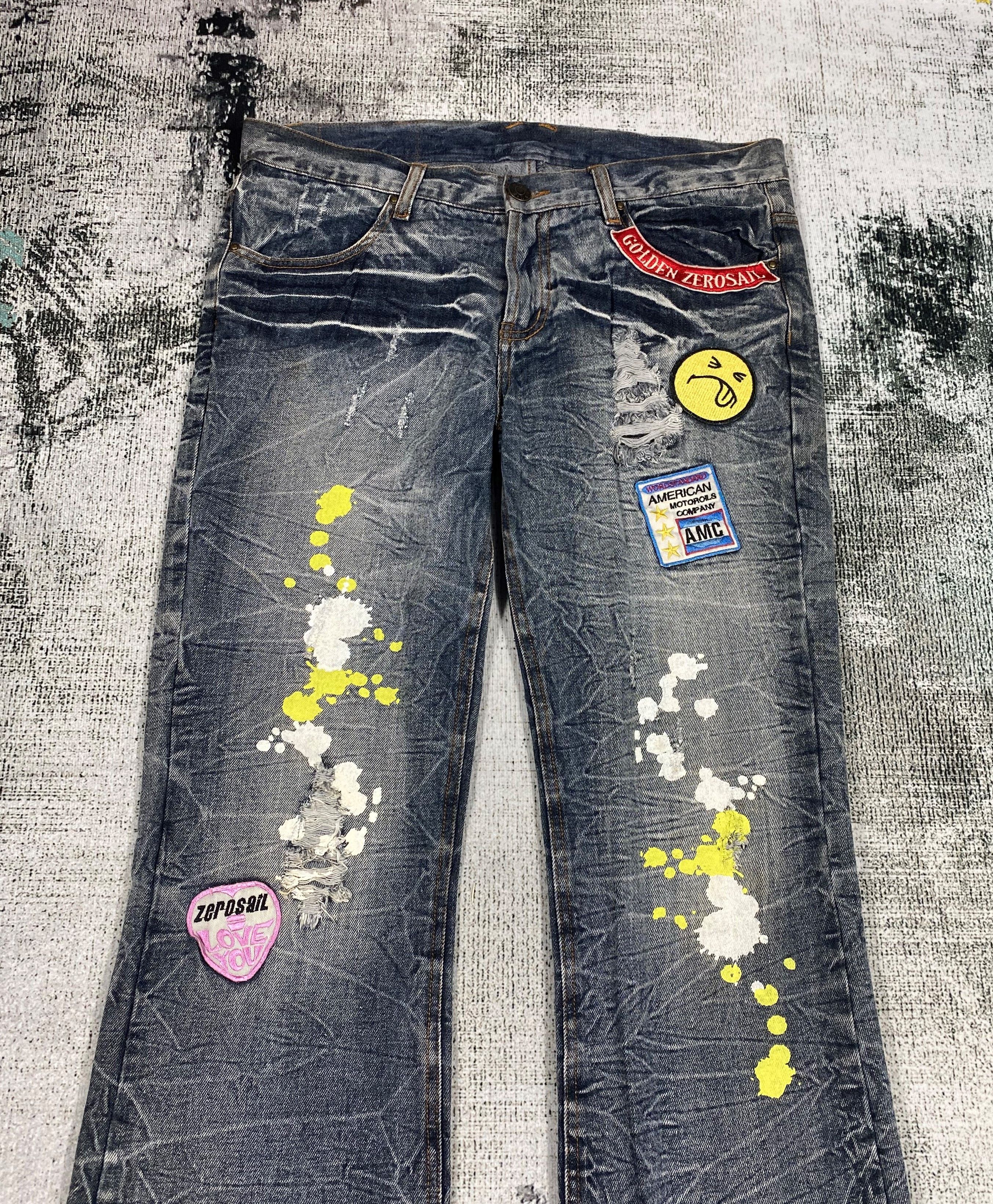 If Six Was Nine × Japanese Brand Japanese Zero Sail Bell Bottom Flare Distressed Denims Size US 33 - 3 Thumbnail