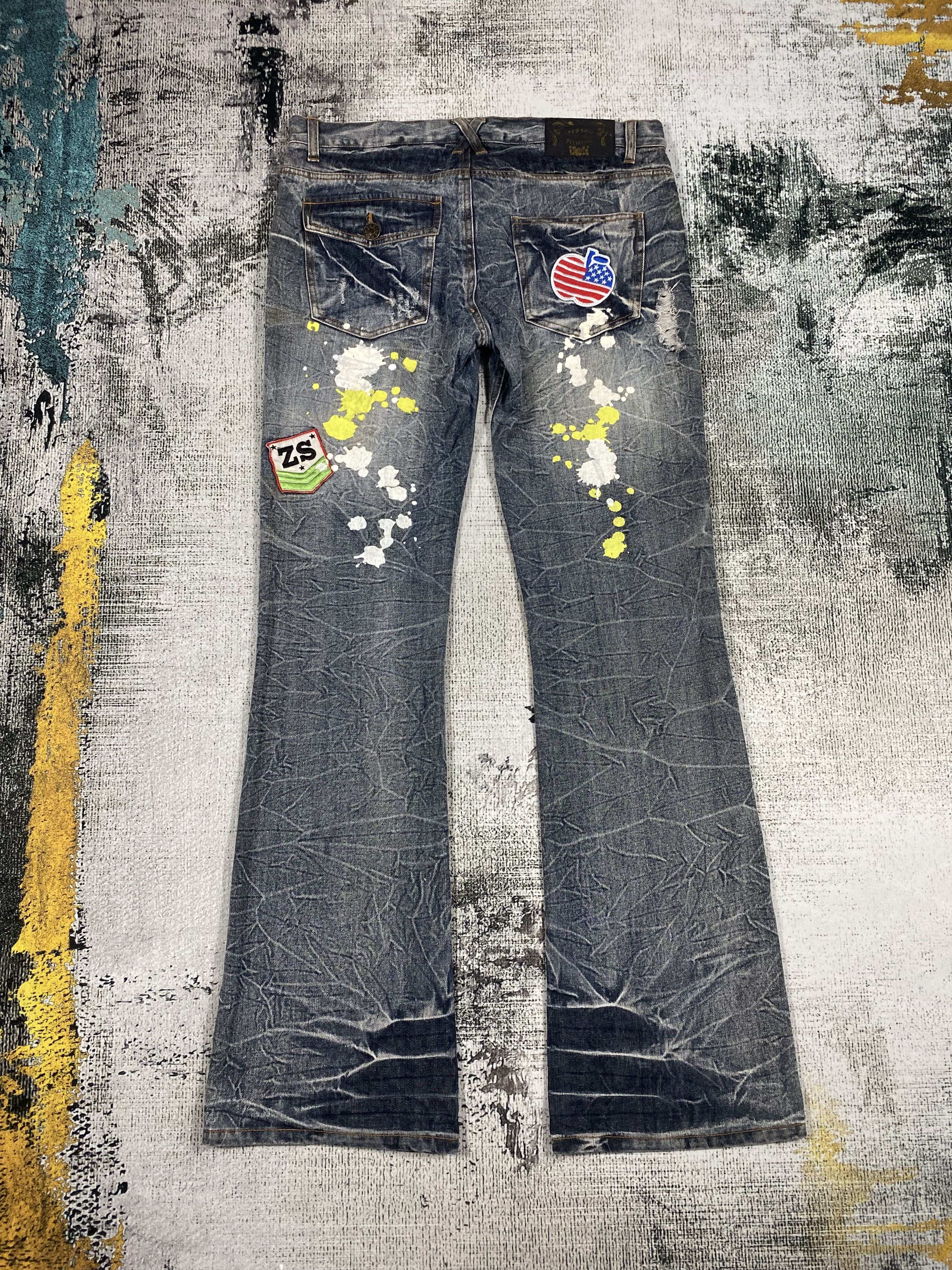 If Six Was Nine × Japanese Brand Japanese Zero Sail Bell Bottom Flare Distressed Denims Size US 33 - 2 Thumbnail
