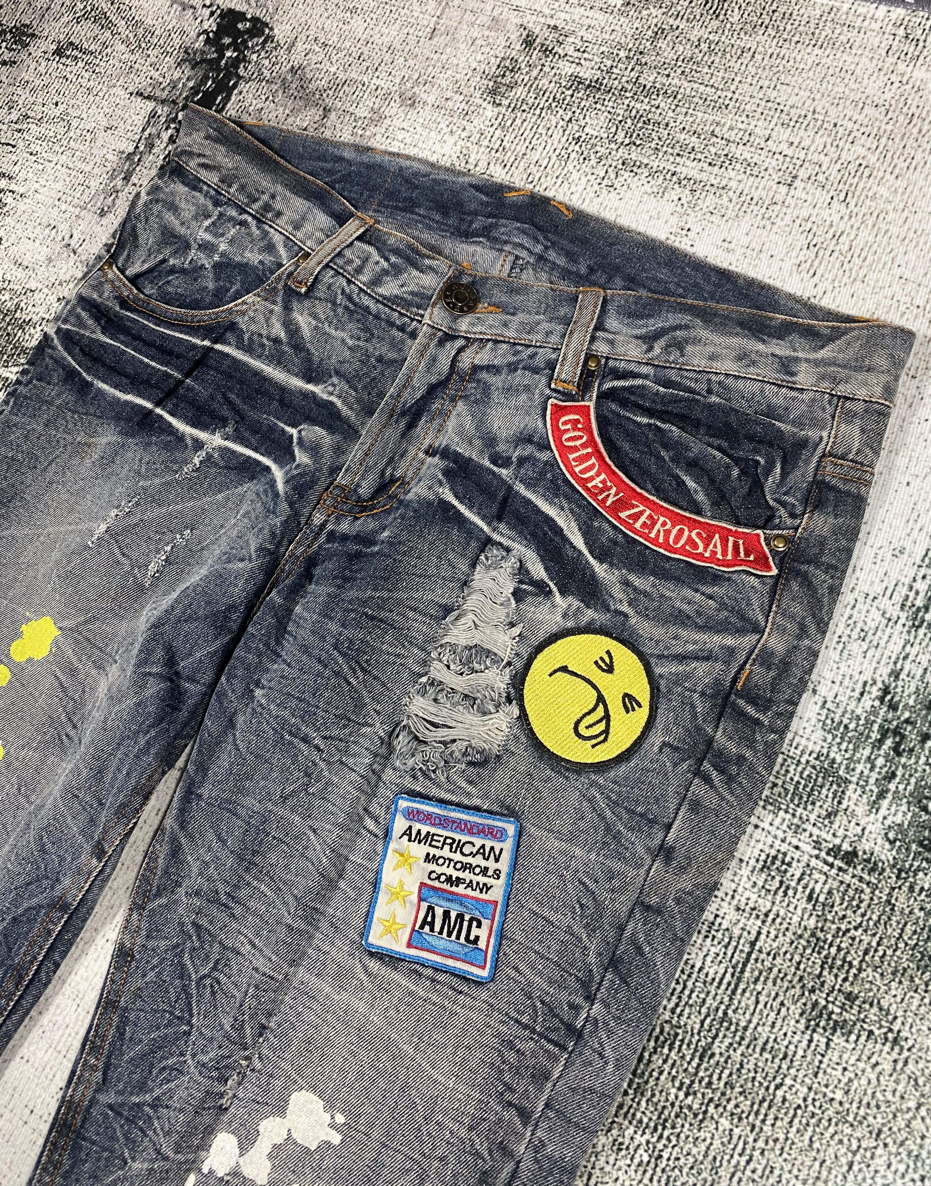 If Six Was Nine × Japanese Brand Japanese Zero Sail Bell Bottom Flare Distressed Denims Size US 33 - 5 Thumbnail