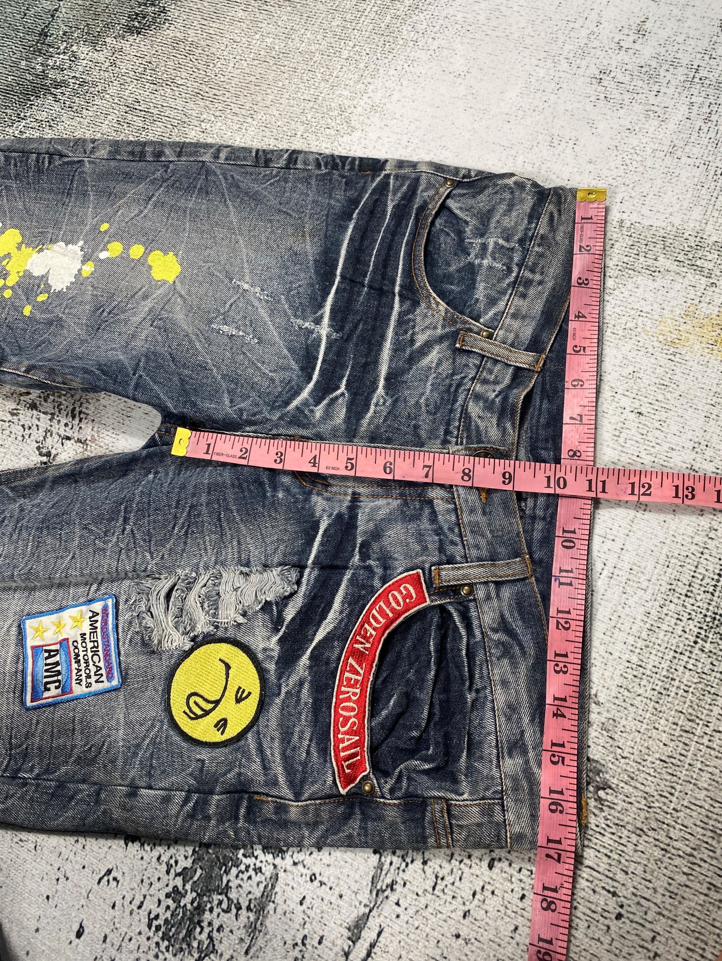 If Six Was Nine × Japanese Brand Japanese Zero Sail Bell Bottom Flare Distressed Denims Size US 33 - 11 Thumbnail