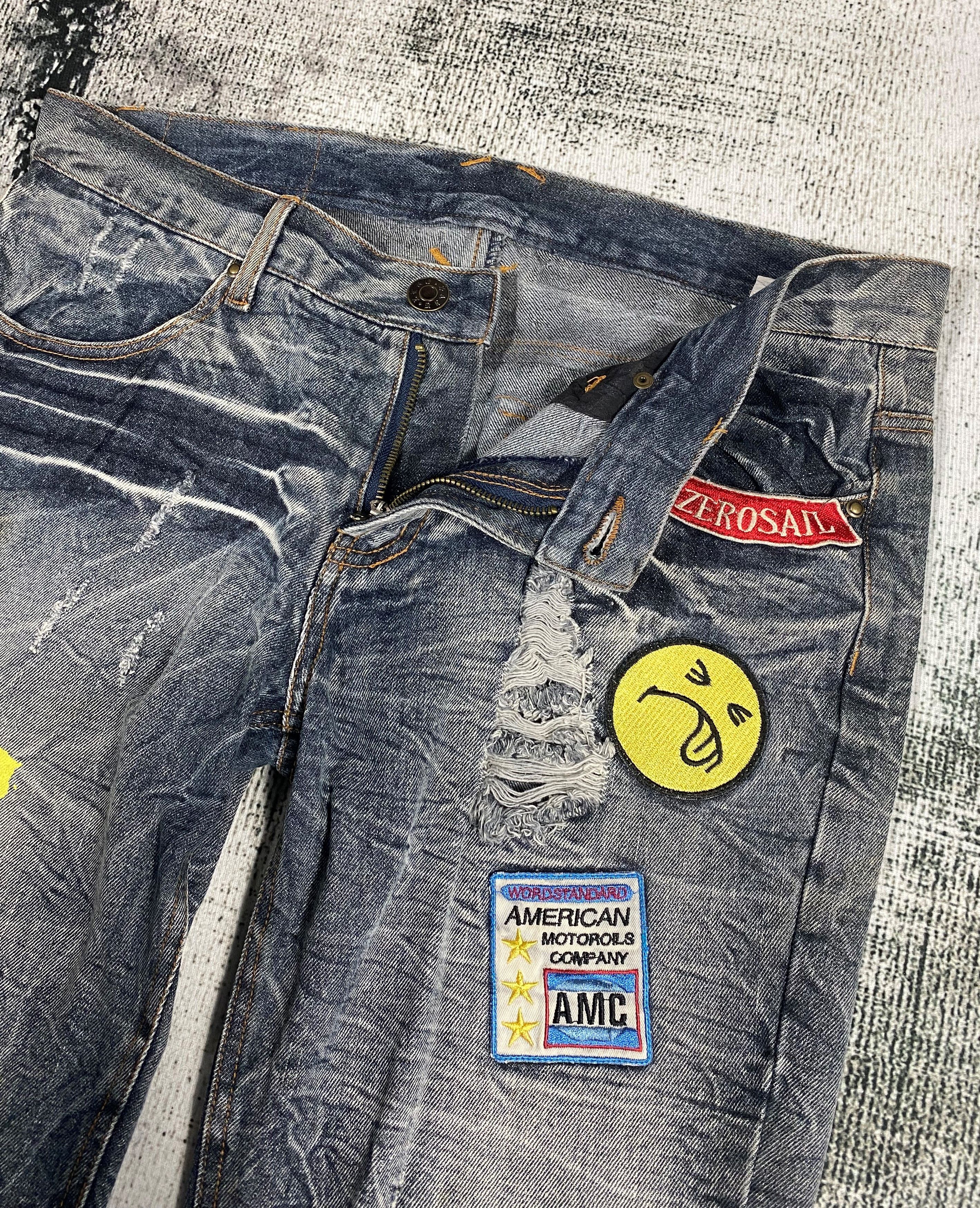 If Six Was Nine × Japanese Brand Japanese Zero Sail Bell Bottom Flare Distressed Denims Size US 33 - 4 Thumbnail