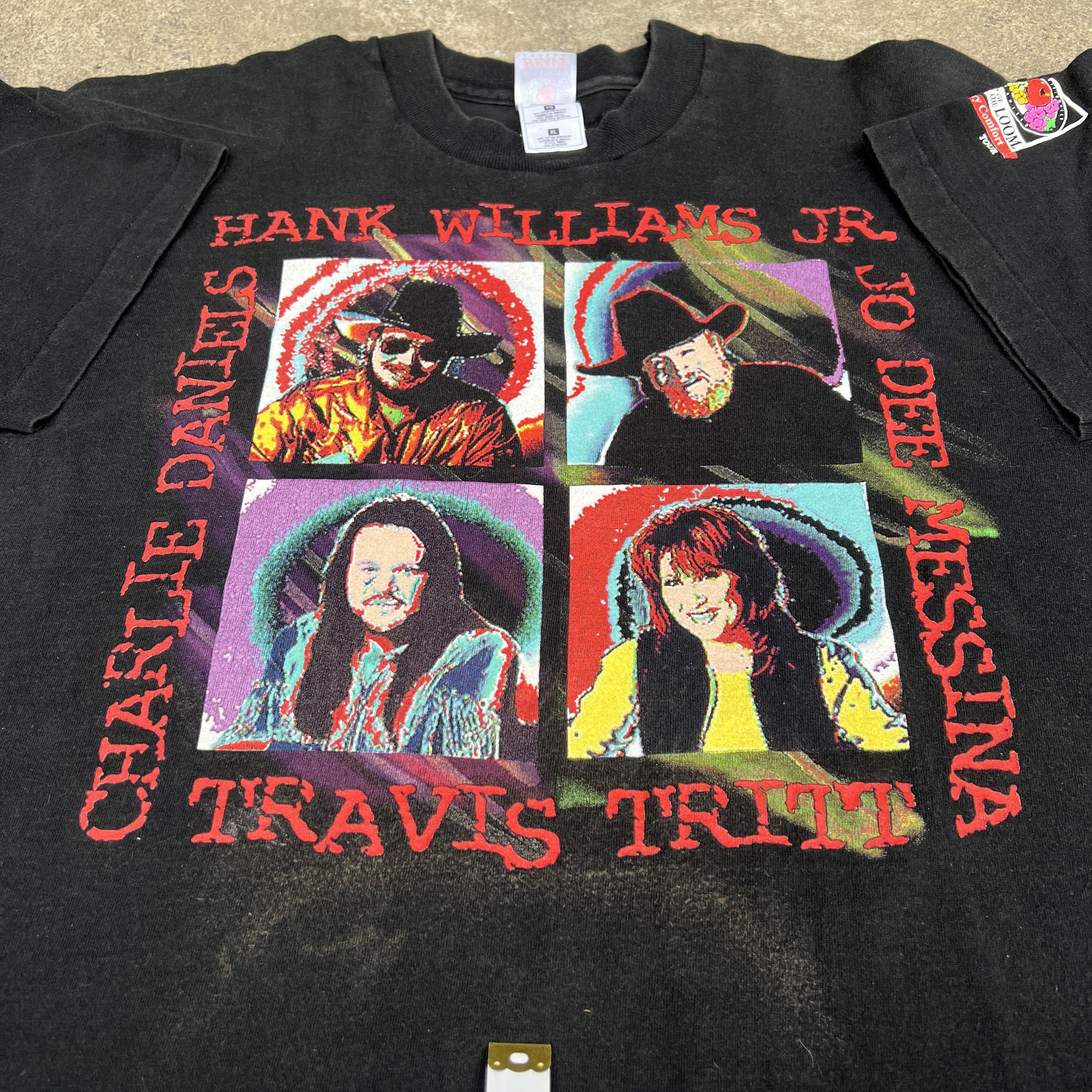 Band Tees × Vintage Hank Williams Jr Jo Dee Messina Charlie Daniels Country Size XL / US 12-14 / IT 48-50 - 2 Thumbnail