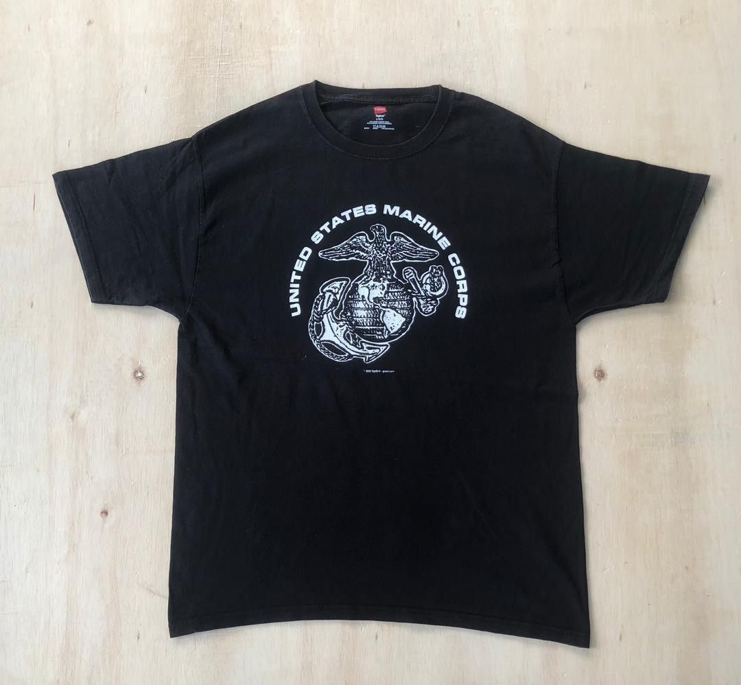Hanes × Vintage vintage tee Usmc C5 Size US L / EU 52-54 / 3 - 1 Thumbnail
