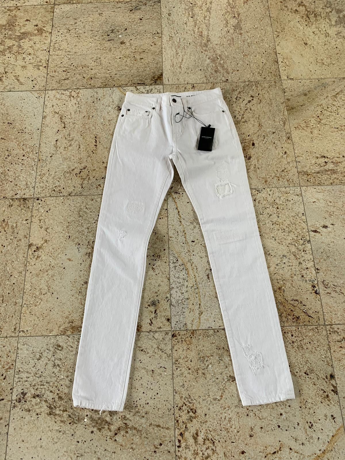 image of Saint Laurent Paris D10 Denim In Ivory, Men's (Size 28)