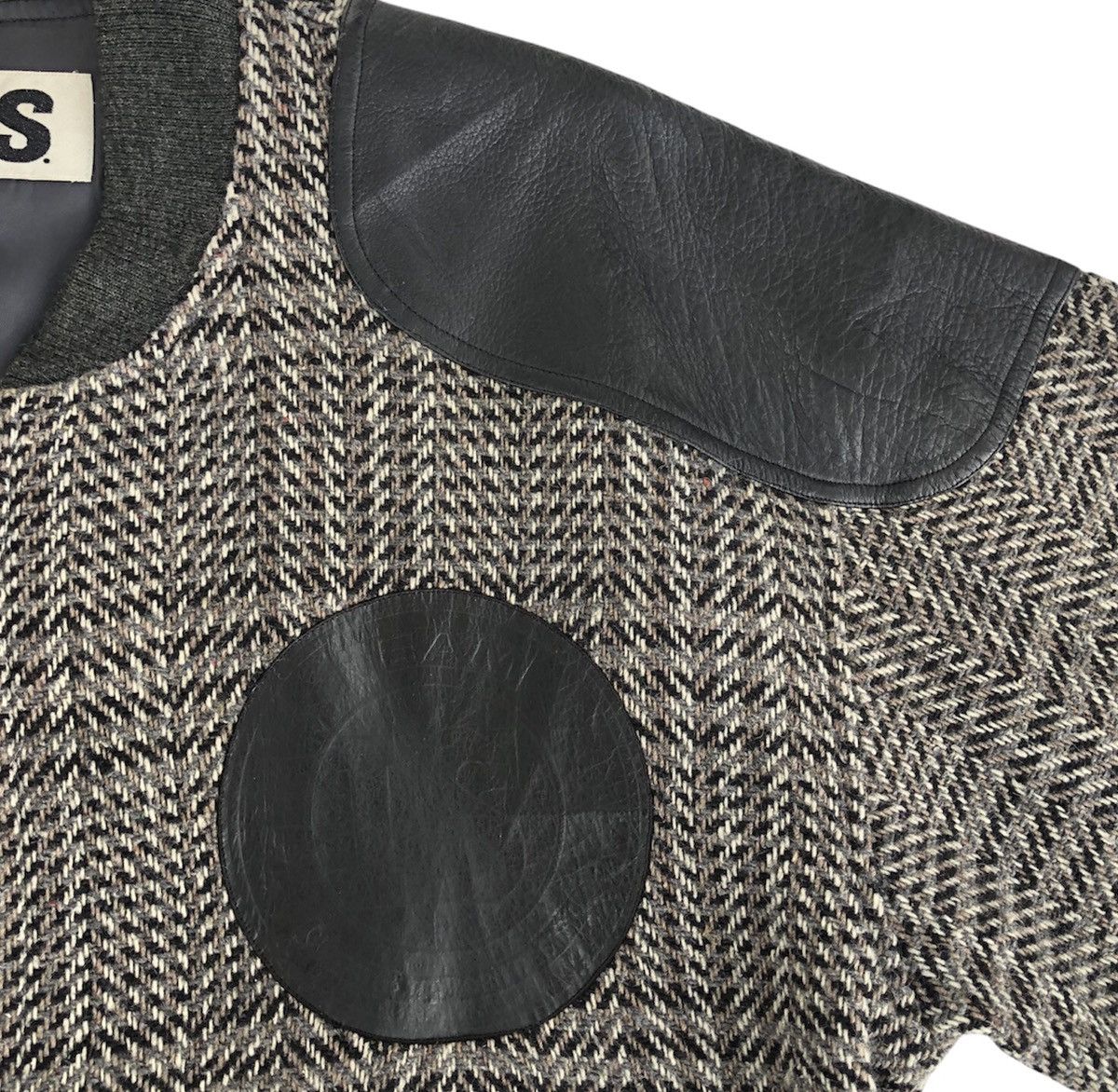 Issey Miyake Issey Miyake 1980's Logo Patch Leather Plaid Bomber Jacket Size US M / EU 48-50 / 2 - 10 Thumbnail