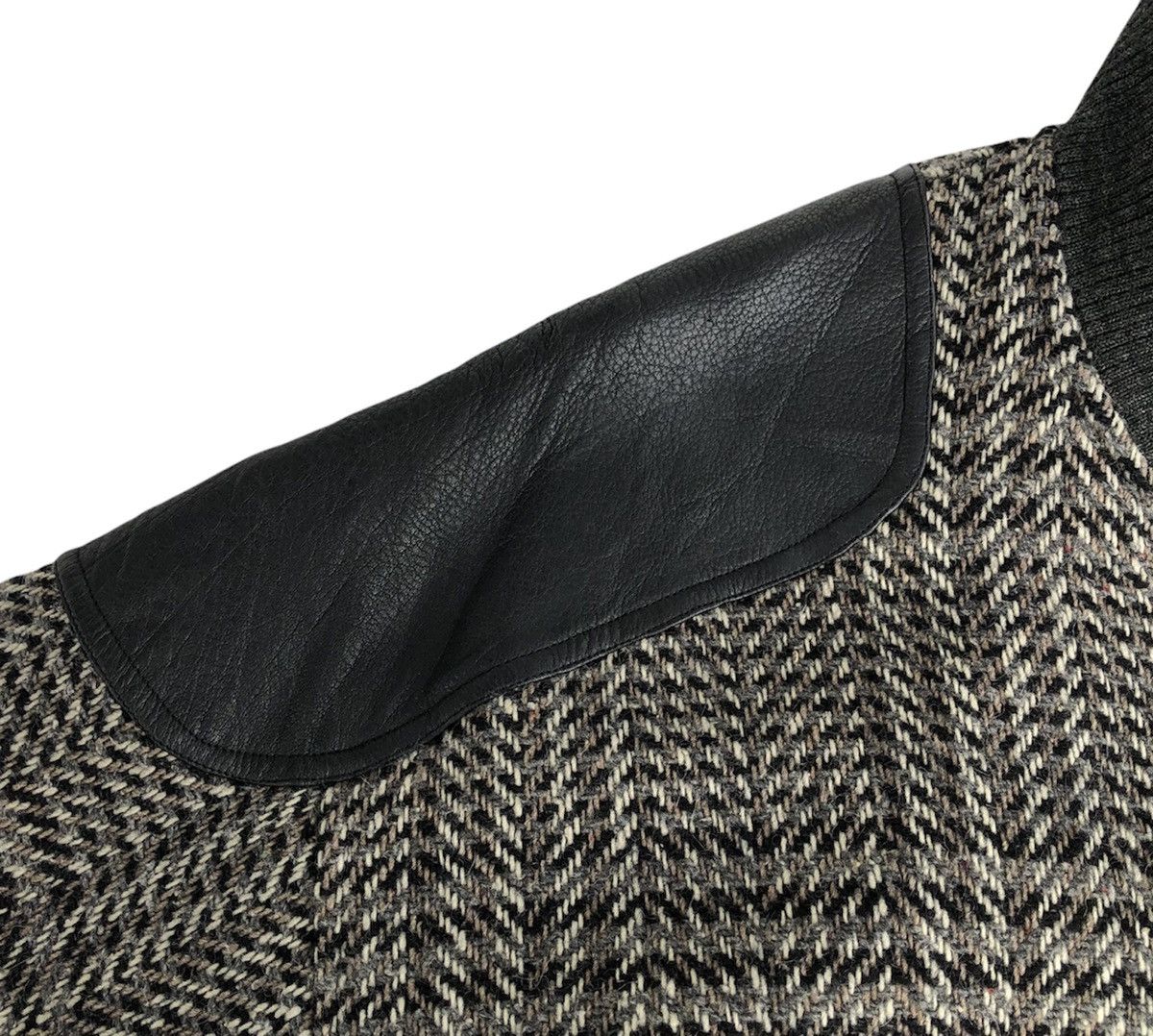 Issey Miyake Issey Miyake 1980's Logo Patch Leather Plaid Bomber Jacket Size US M / EU 48-50 / 2 - 11 Thumbnail