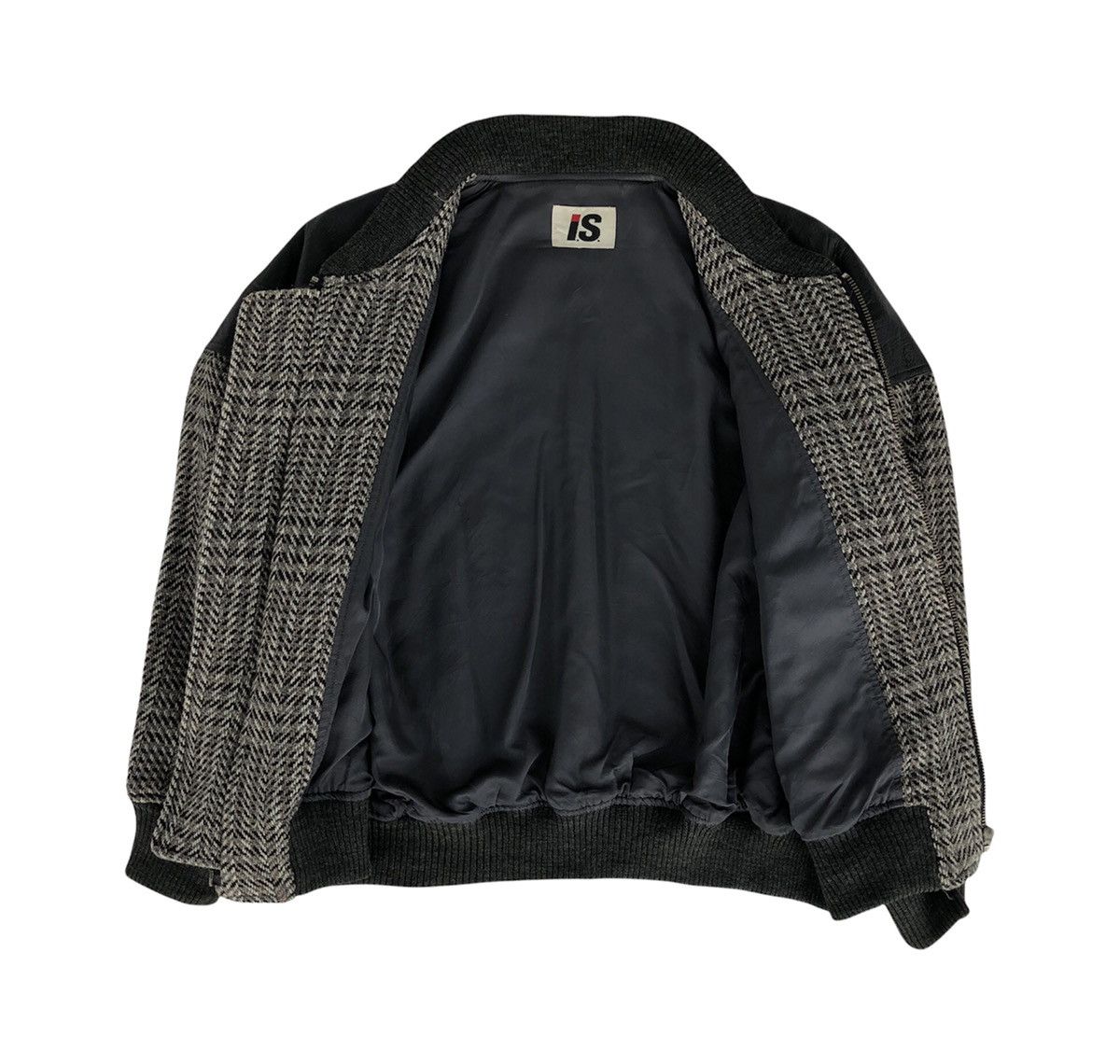Issey Miyake Issey Miyake 1980's Logo Patch Leather Plaid Bomber Jacket Size US M / EU 48-50 / 2 - 7 Thumbnail